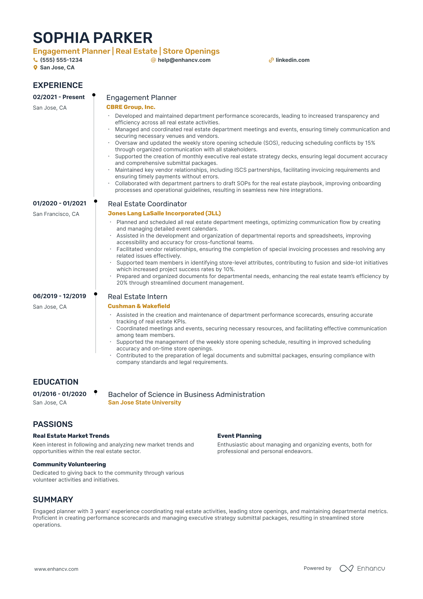 Senior Realtor resume example