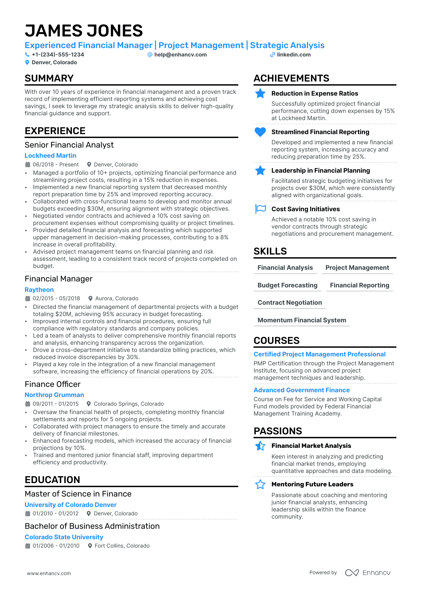 Customer Account Manager resume example