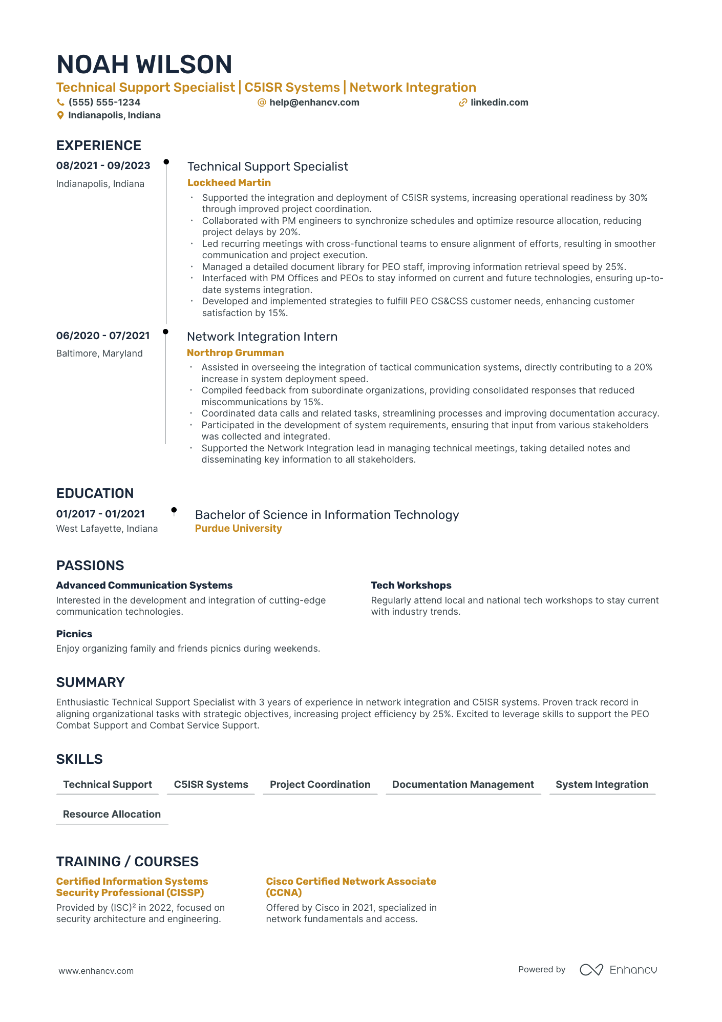 Network Integration Engineer resume example