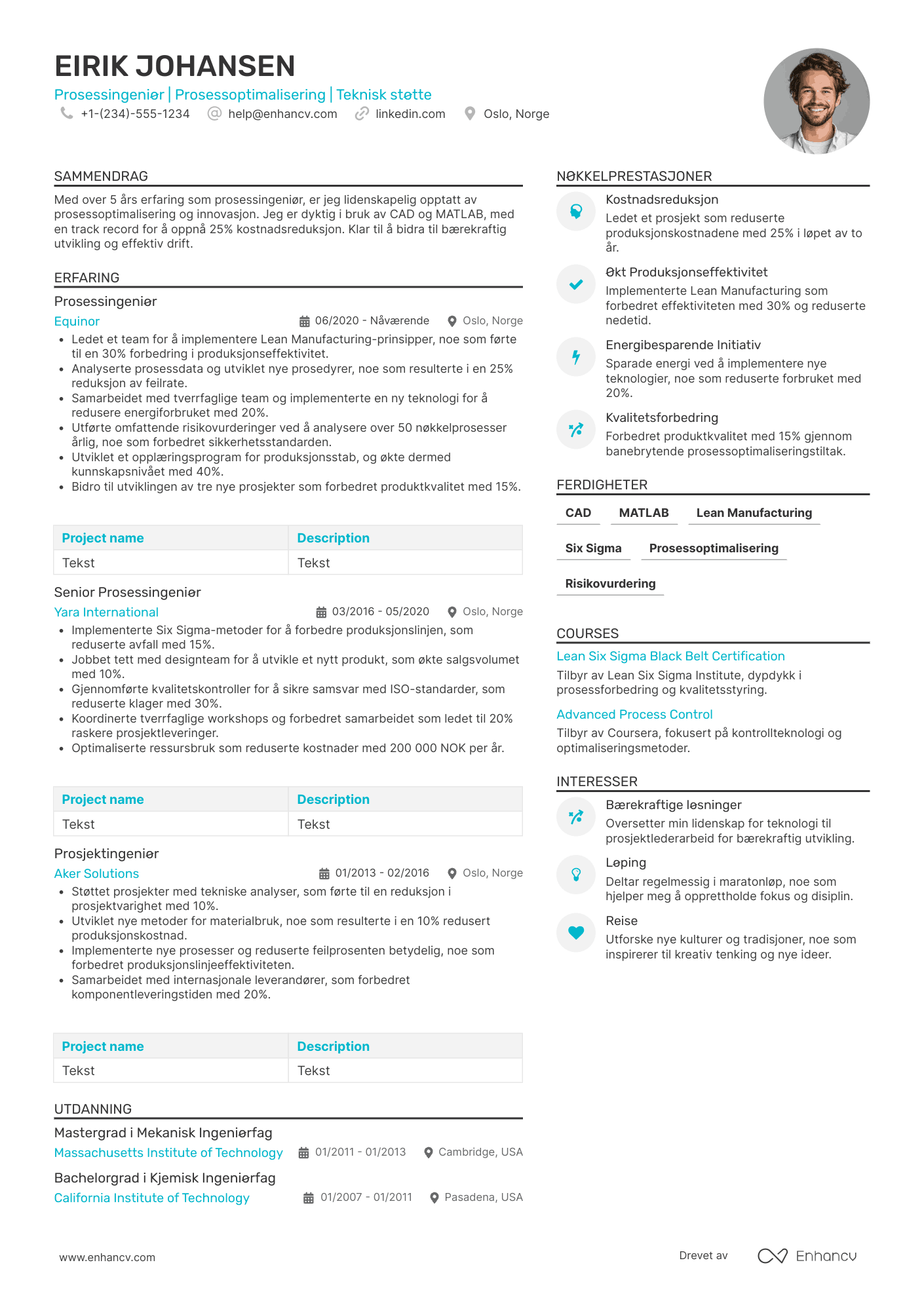 Prosessingeniør CV