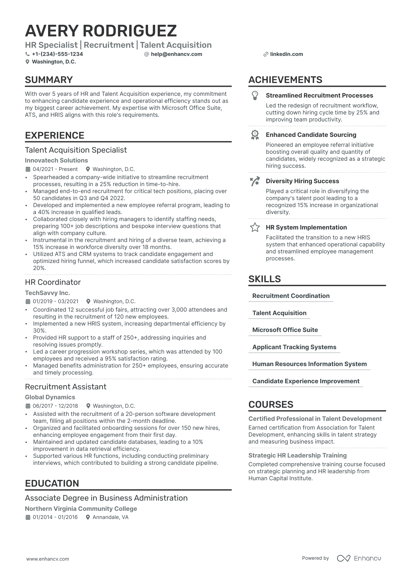 Recruiting Coordinator resume example