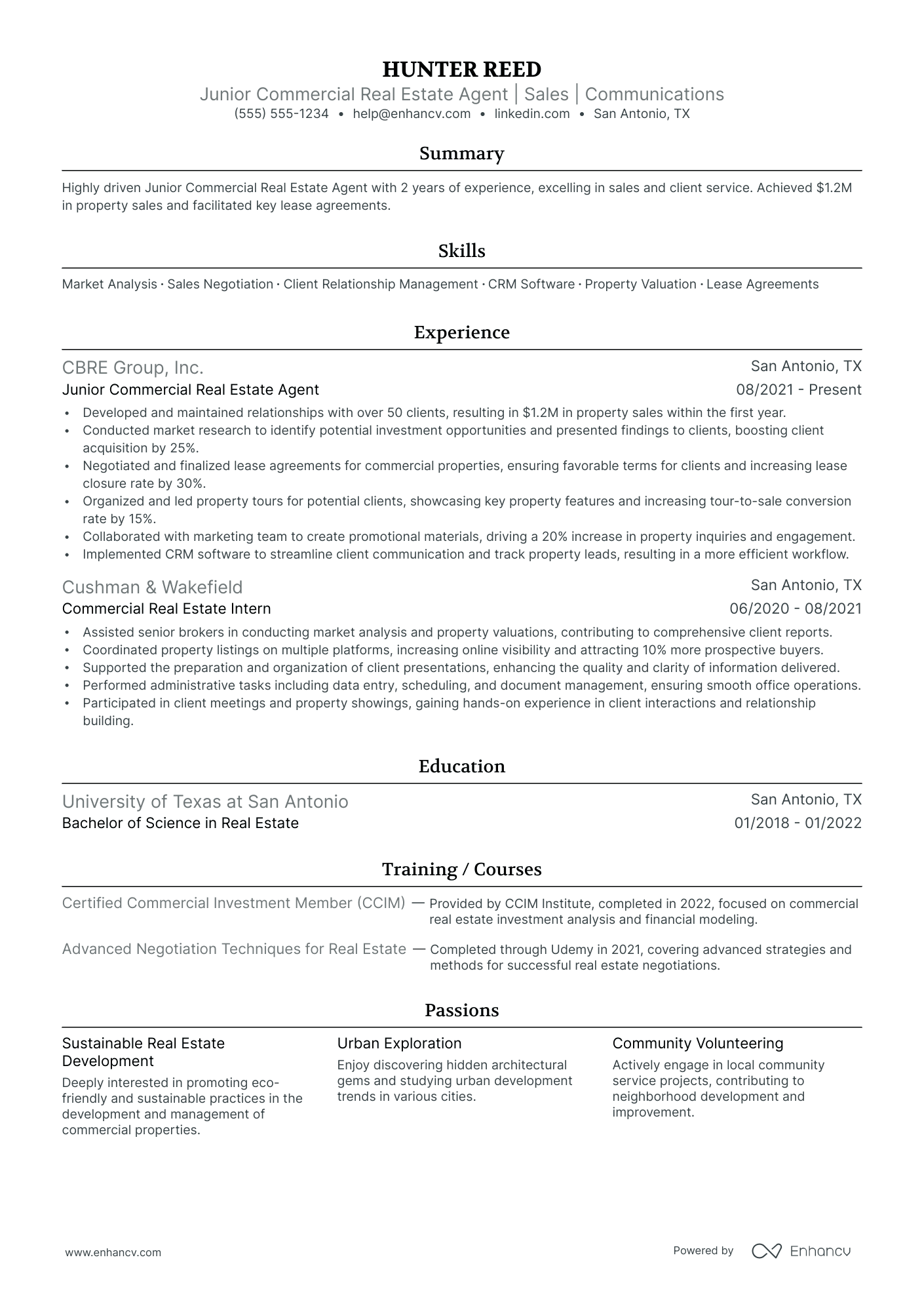 Independent Real Estate Agent resume example