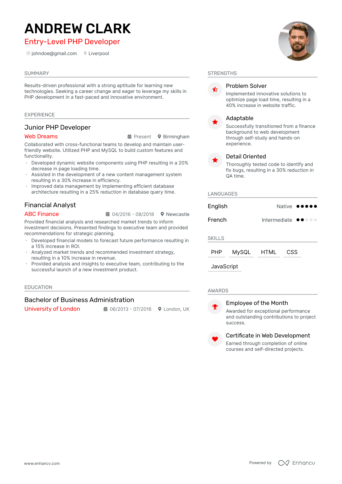 3 Php Developer CV Examples For 2024   Image 