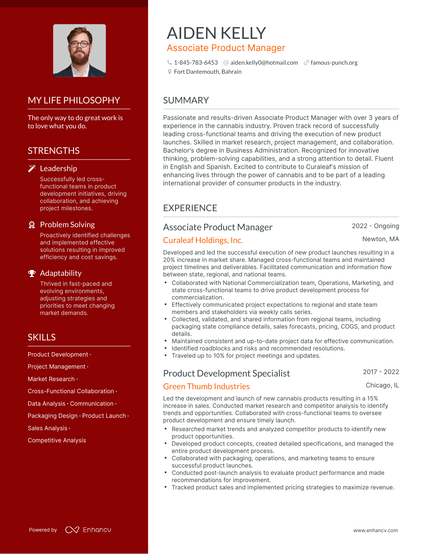 Associate Product Manager resume example
