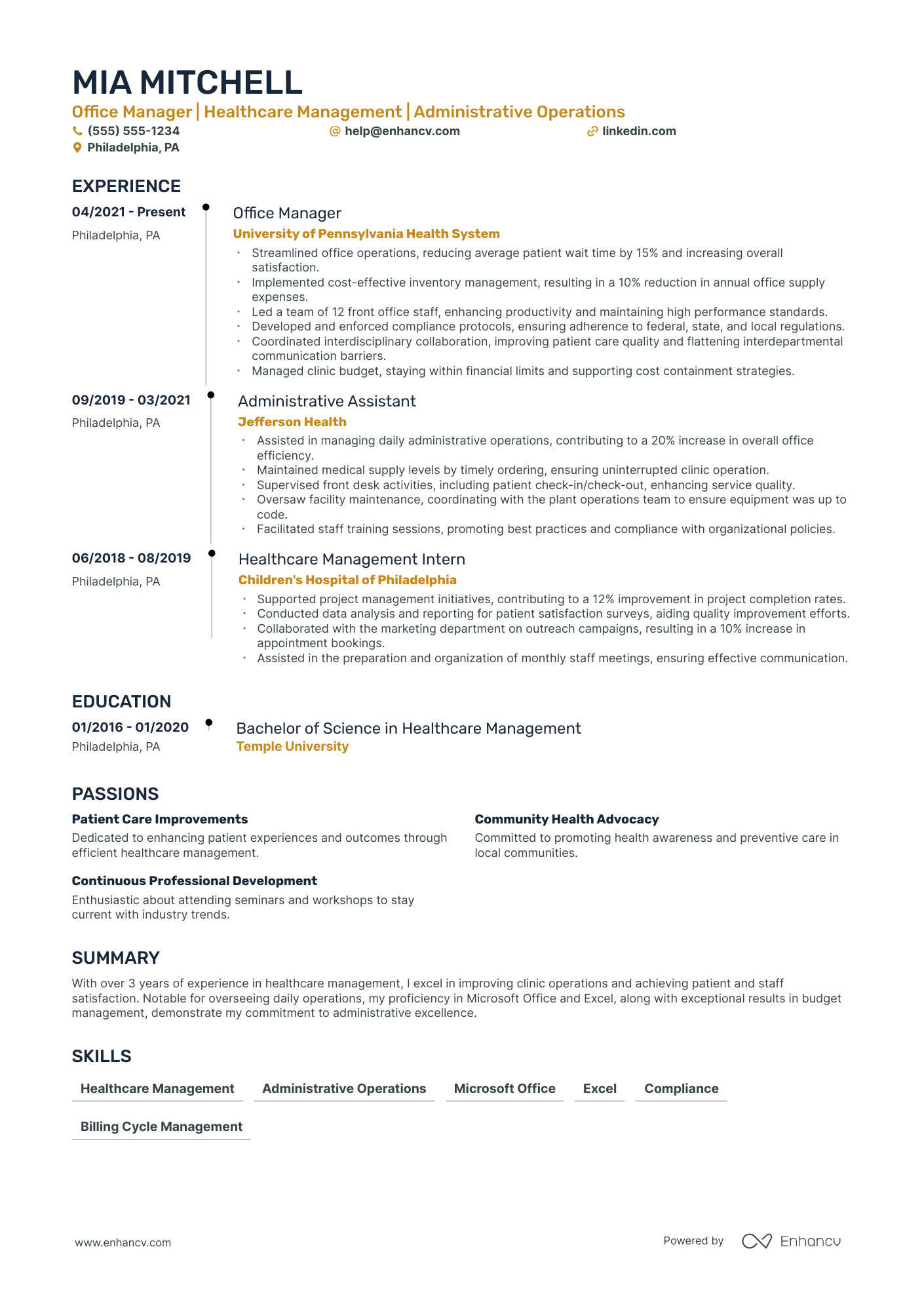 Assistant Revenue Manager resume example