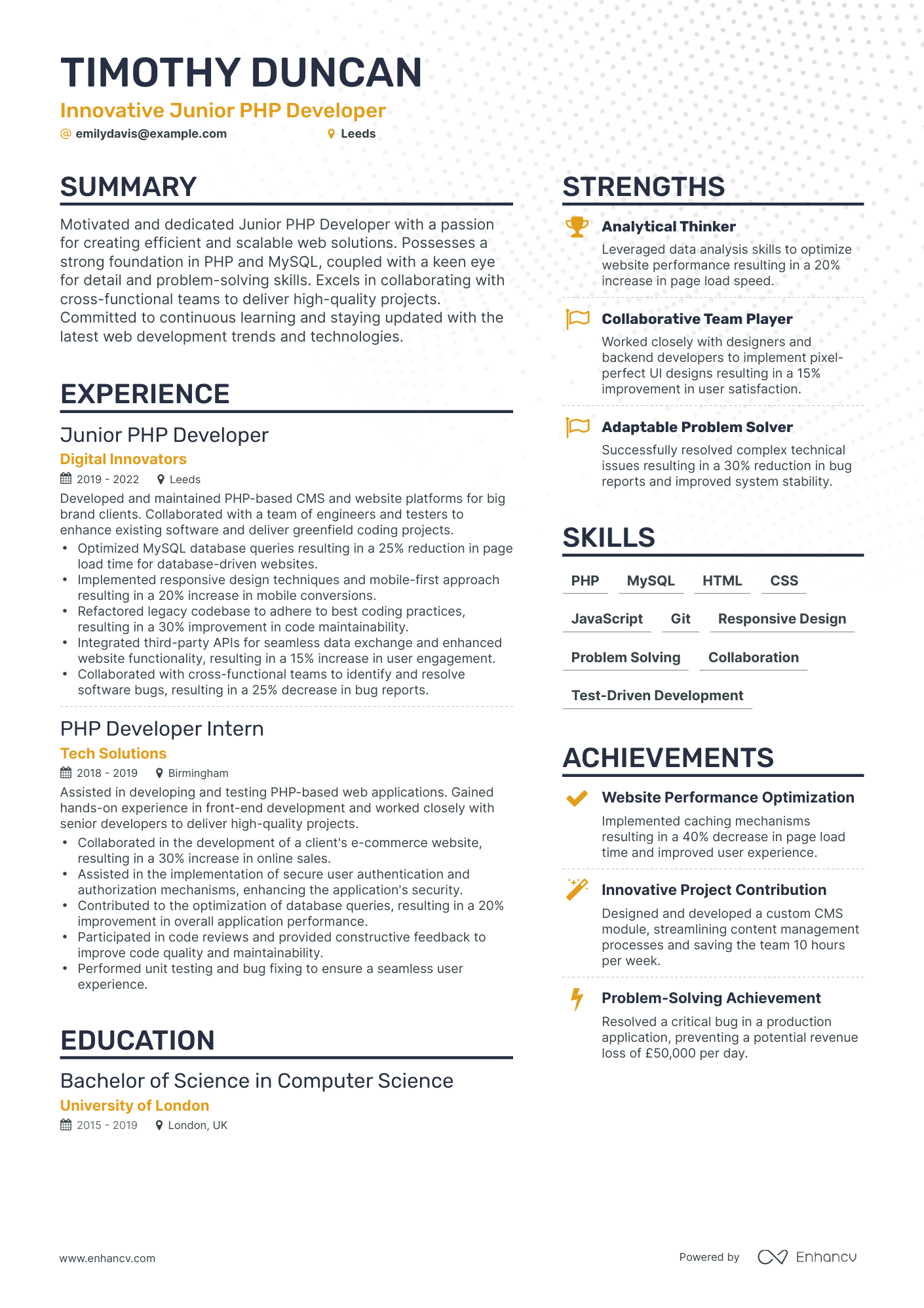 3 Php Developer CV Examples for 2023