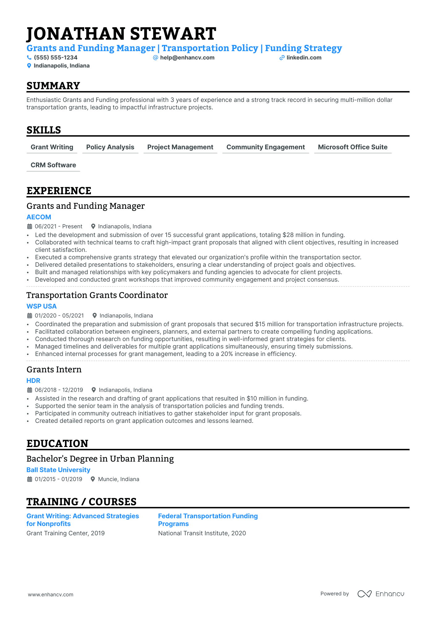 Funding Manager resume example