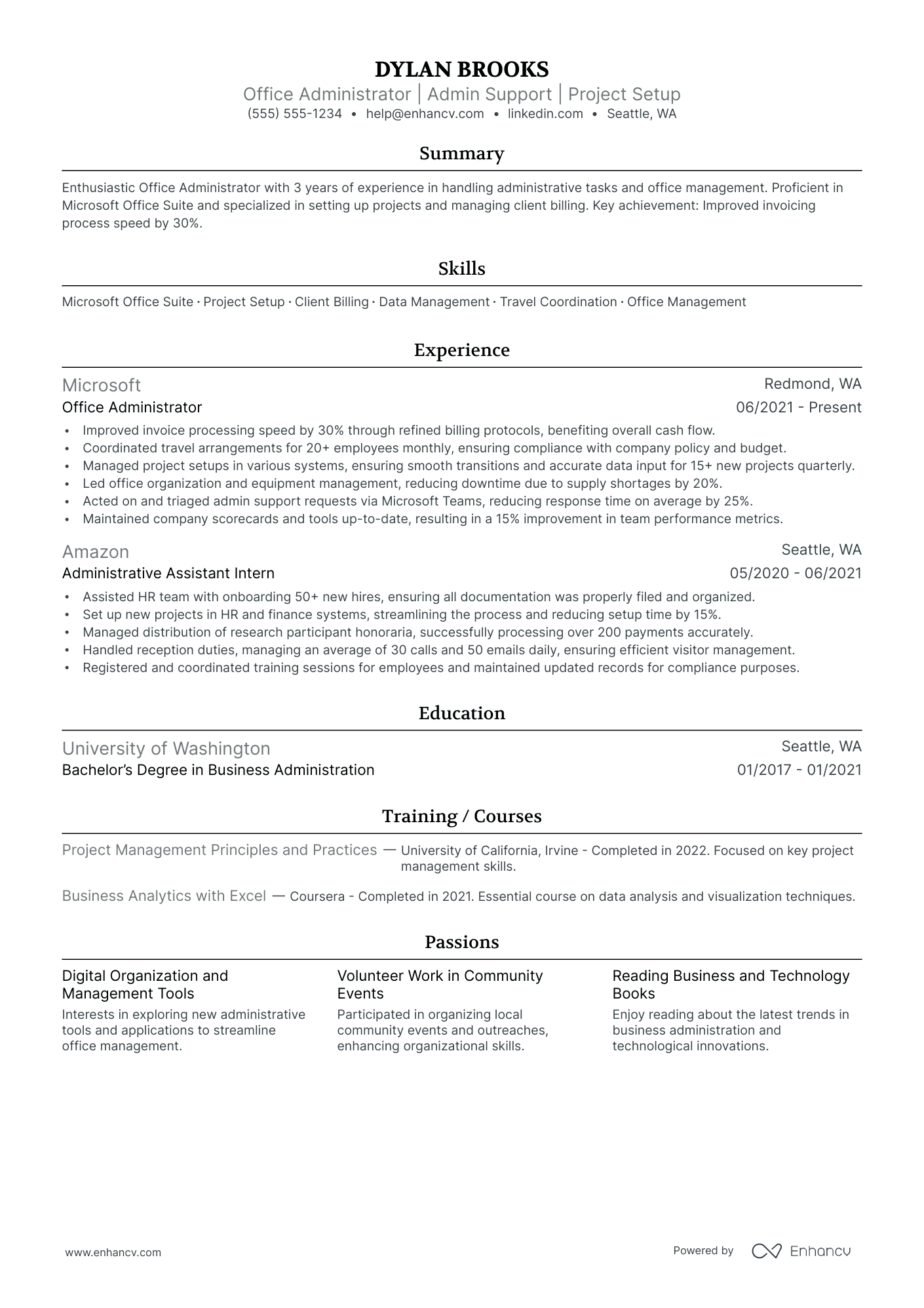 Medical Office Administrator resume example