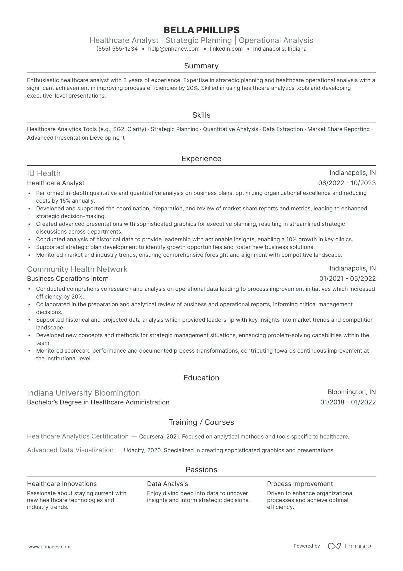 Strategic Business Analyst resume example