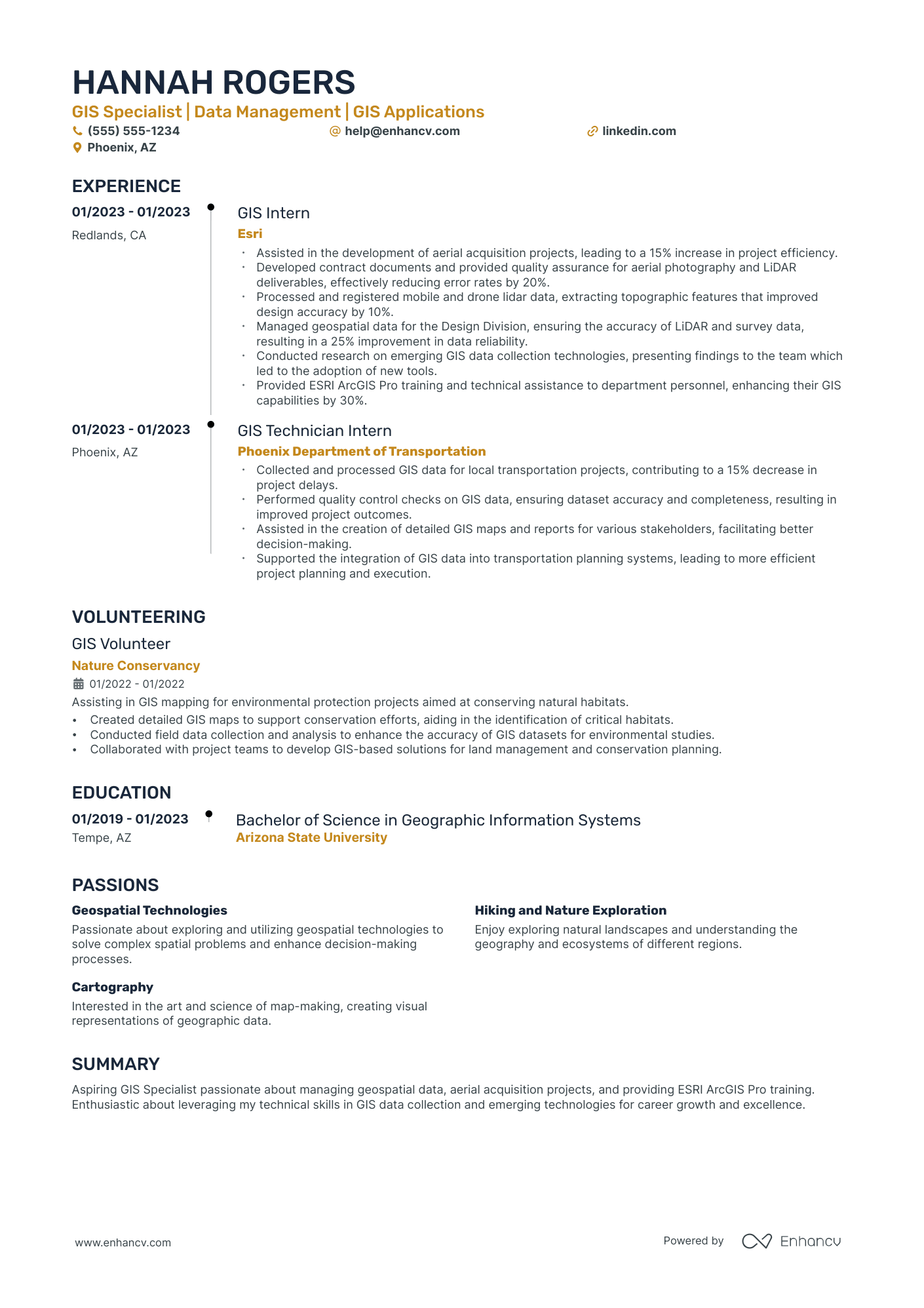 Entry-Level Computer Science Specialist resume example