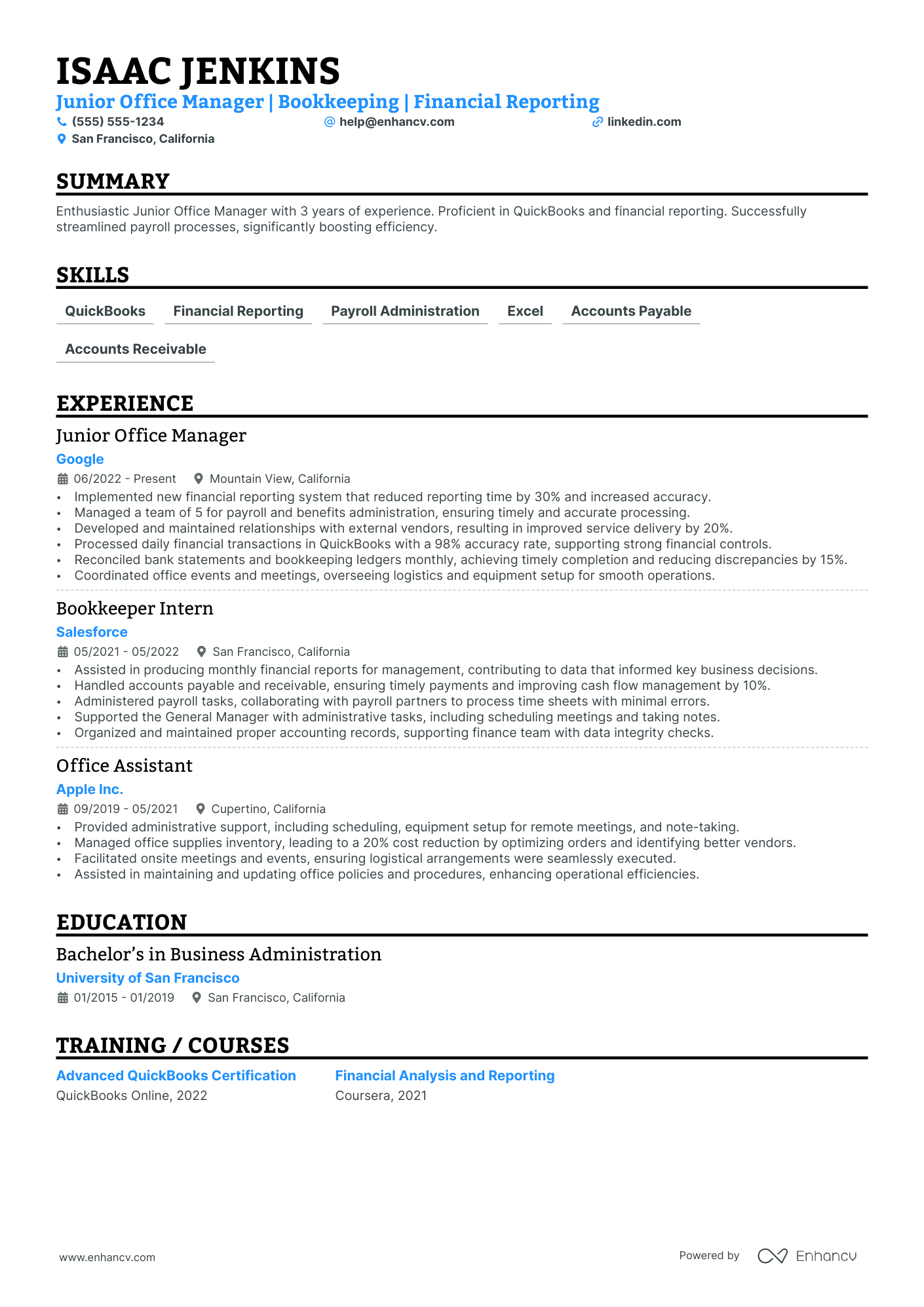 General Ledger Bookkeeper Resume Example Resume Example