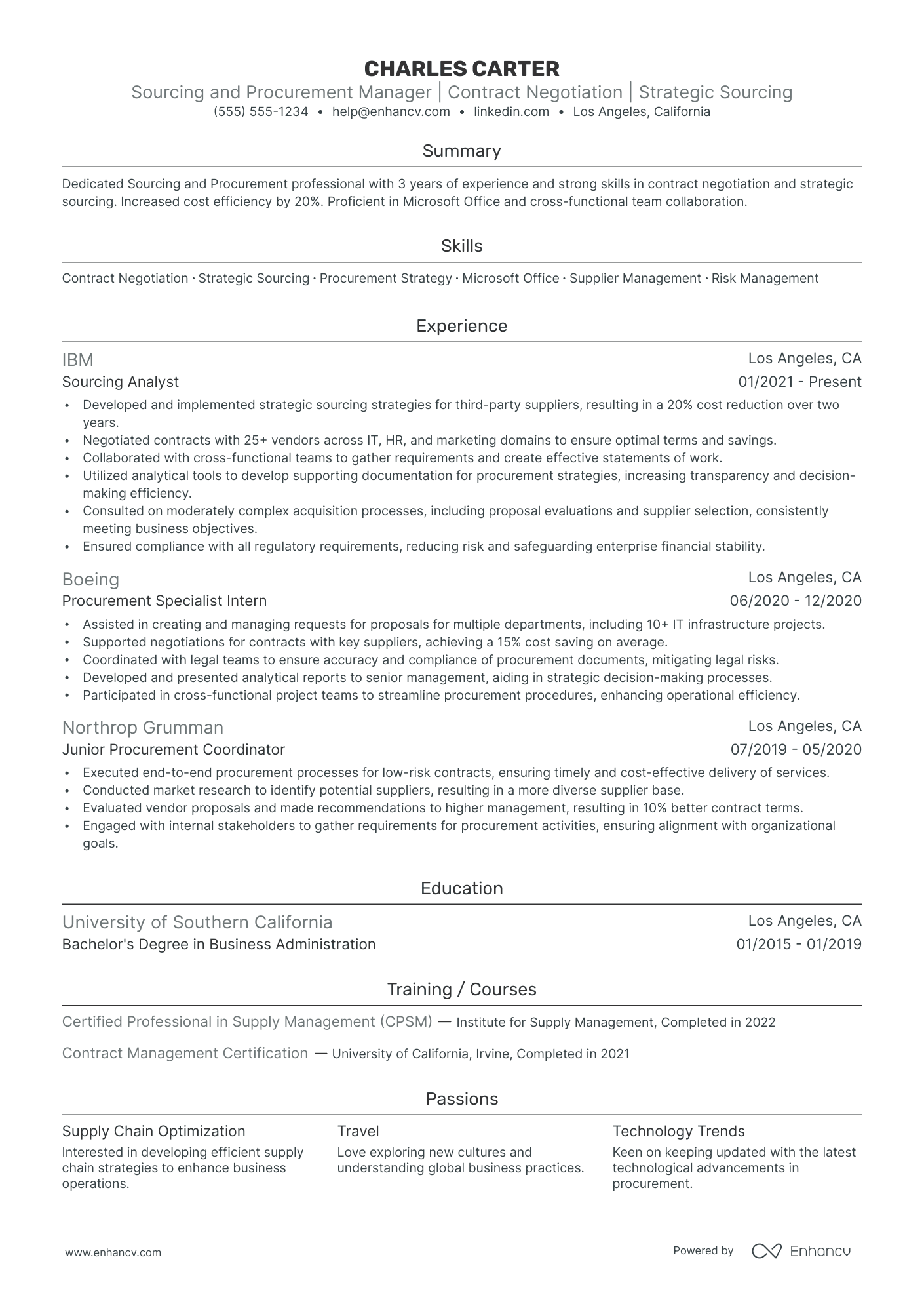 Supply Chain Manager - Sourcing Resume Example Resume Example