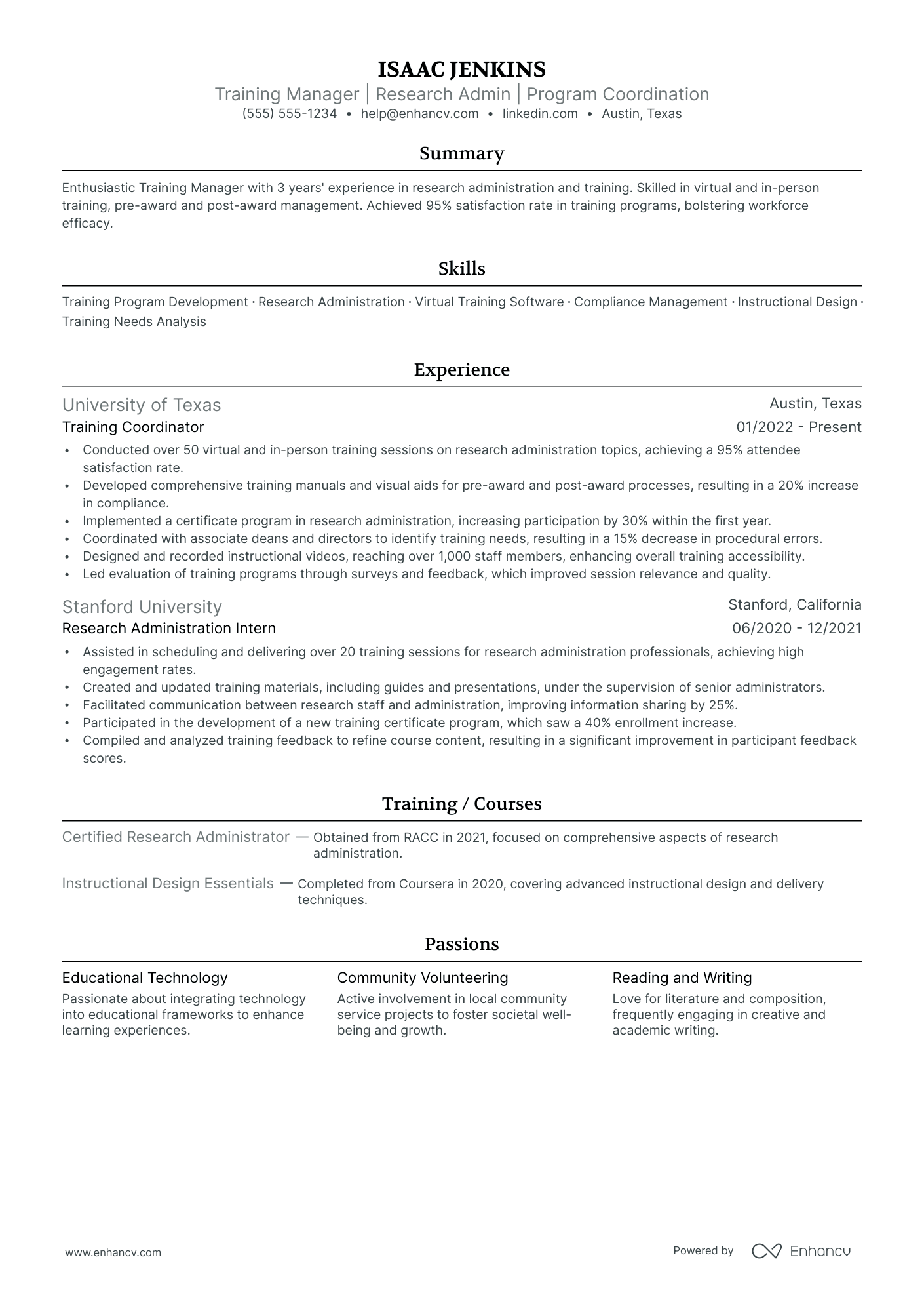 Education Research Assistant resume example