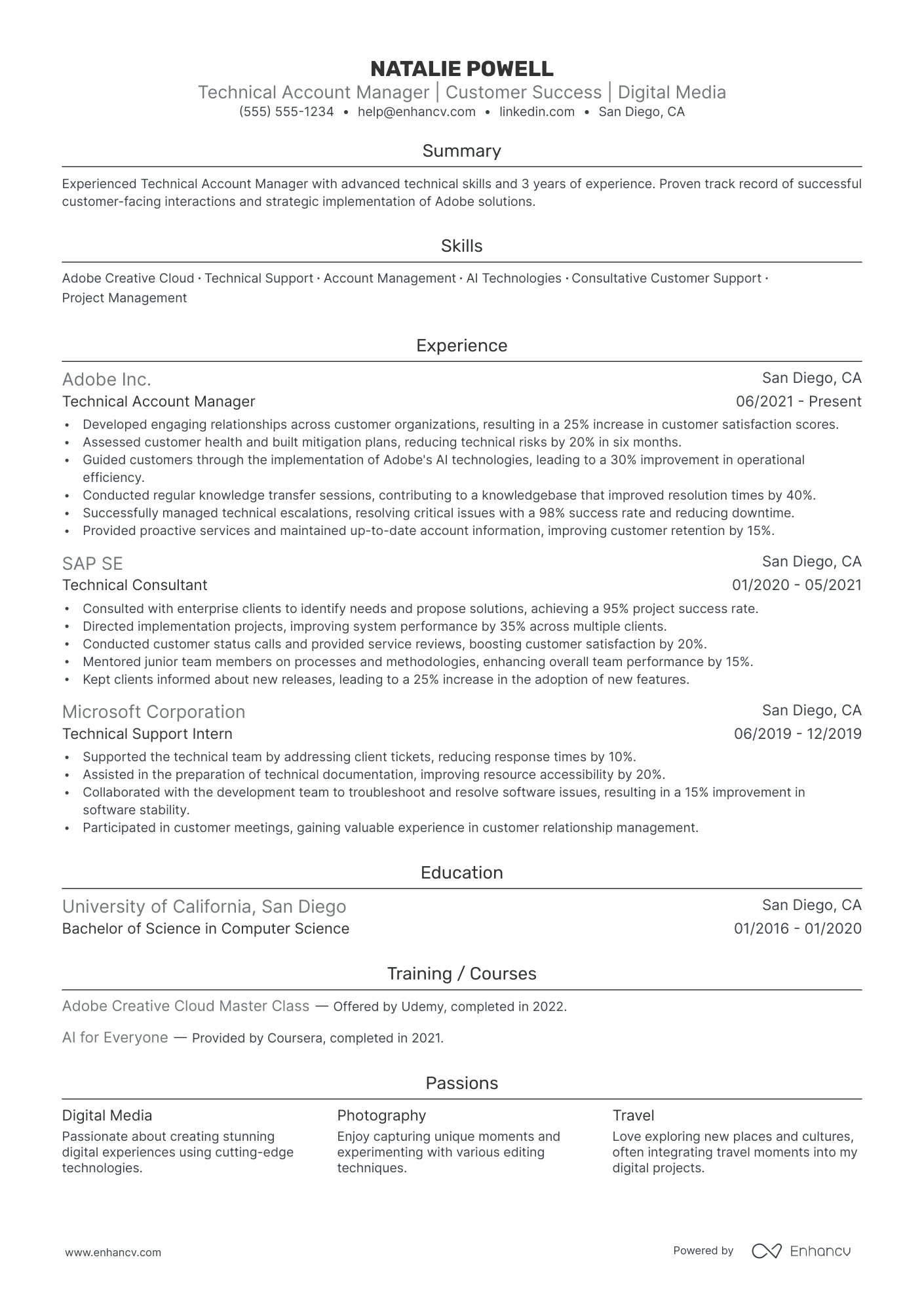 Technical Account Manager resume example