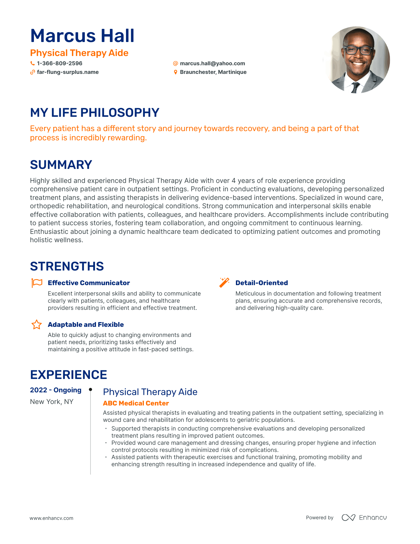 Creative Physical Therapy Aide Resume Example