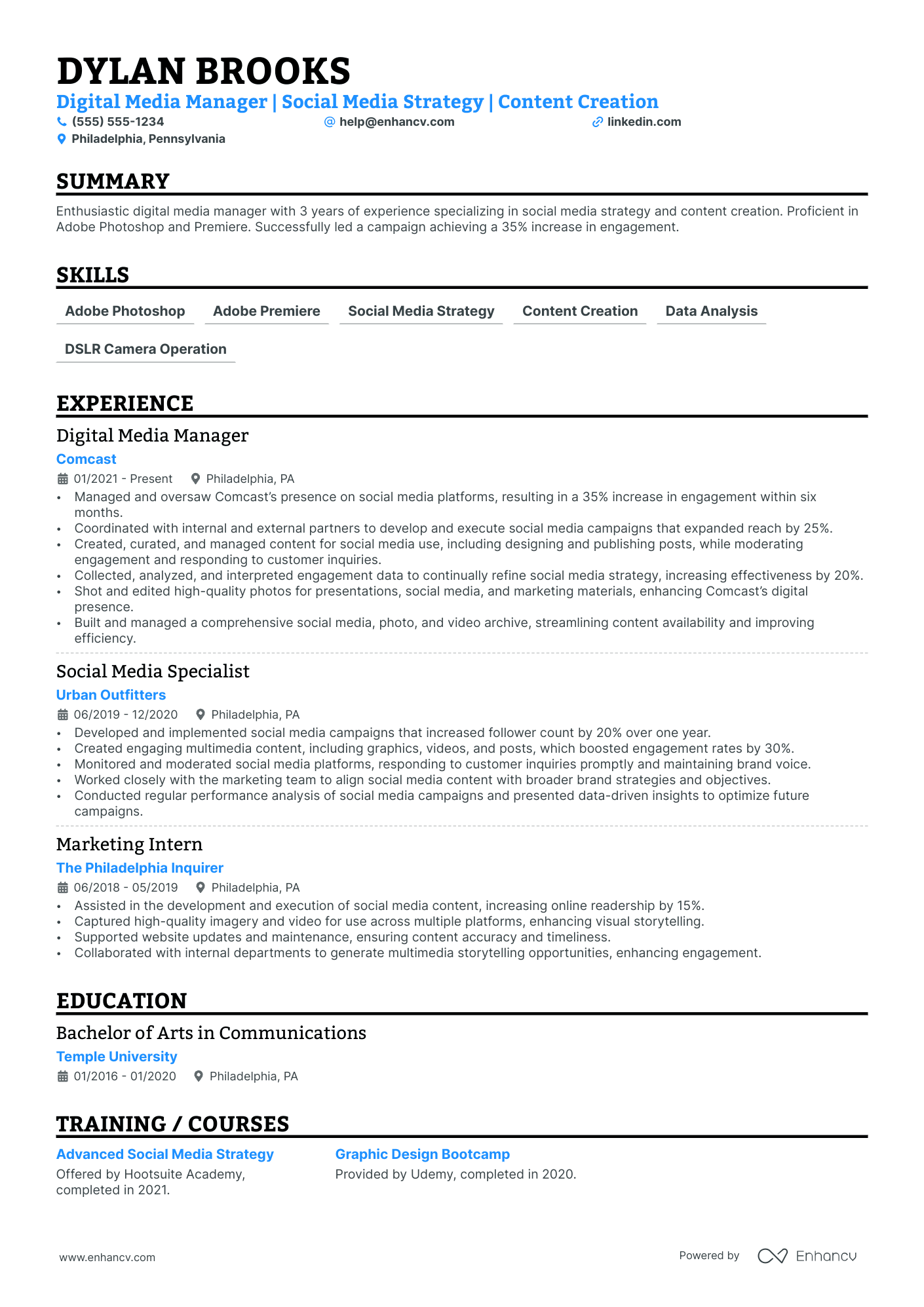 Digital Engagement Manager resume example