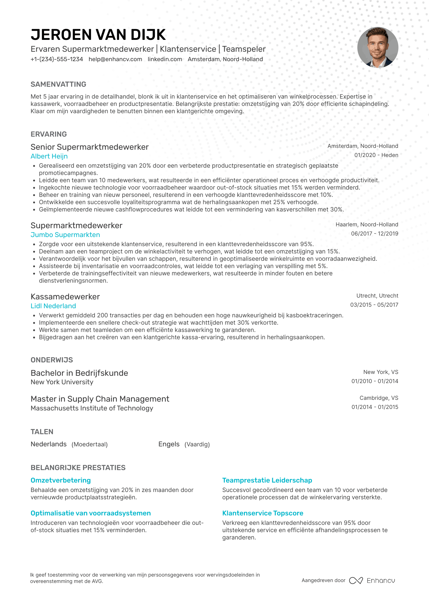 Supermarktmedewerker CV