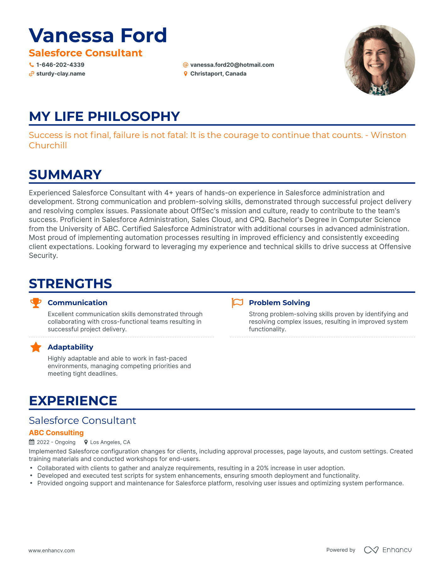 Creative Salesforce Consultant Resume Example