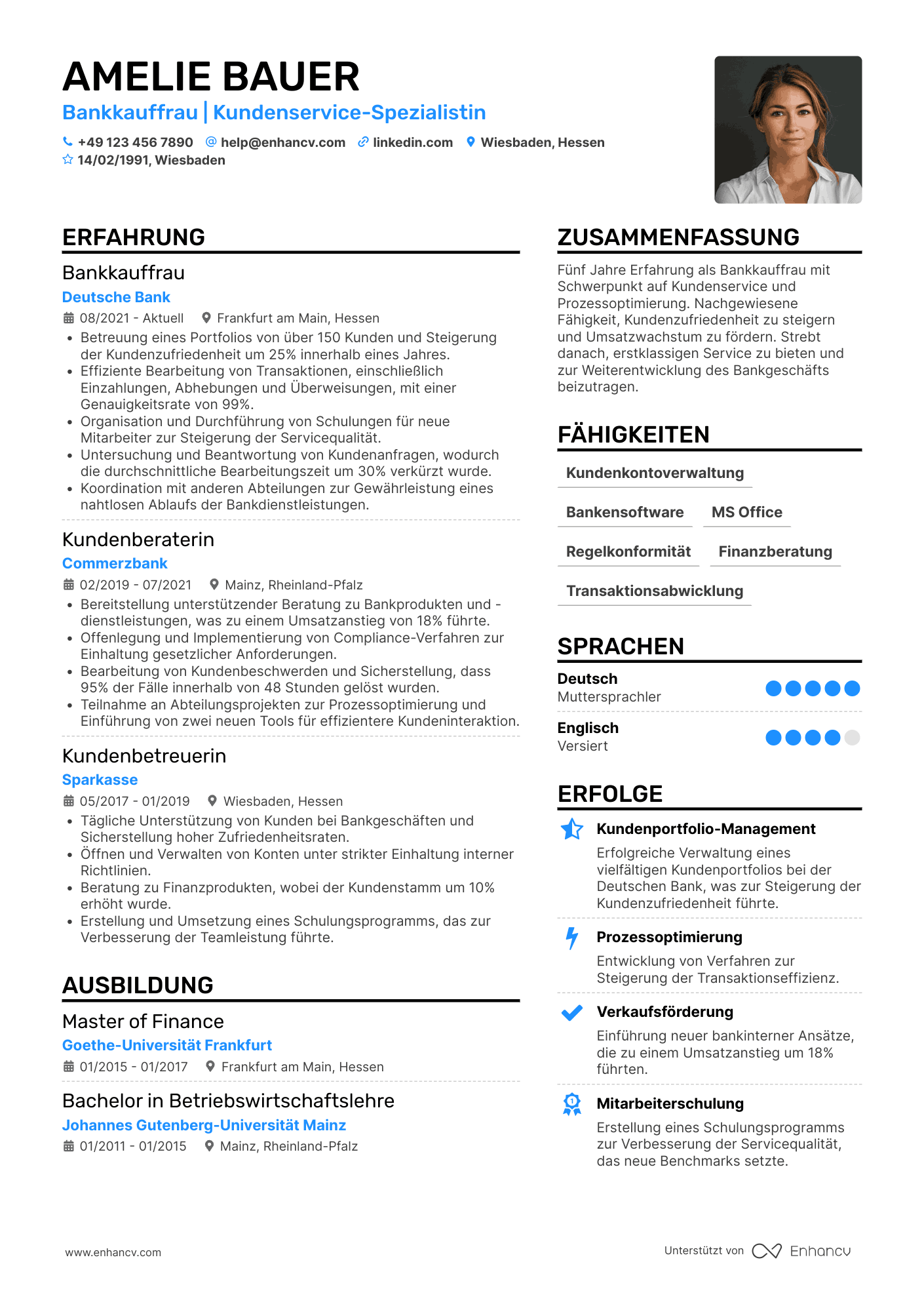 Bankkaufmann CV