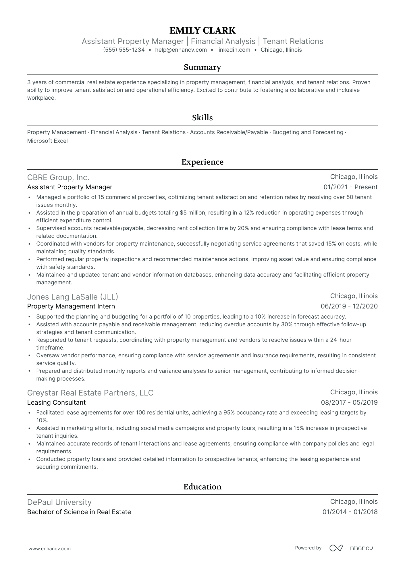 Property and Asset Manager Resume Example Resume Example