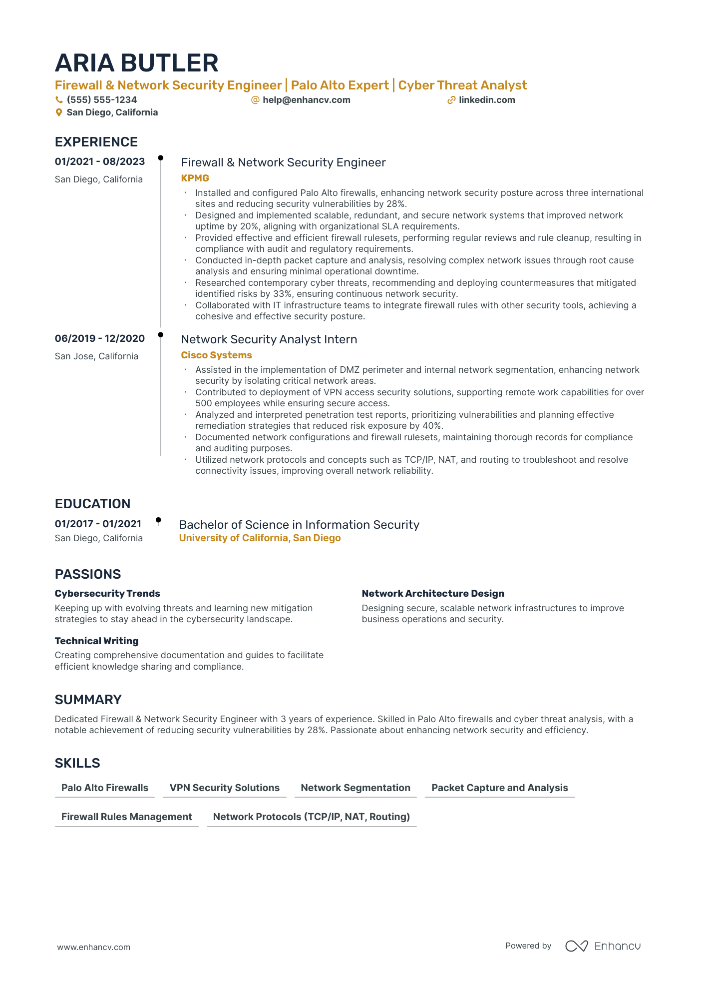 IT Security Analyst resume example