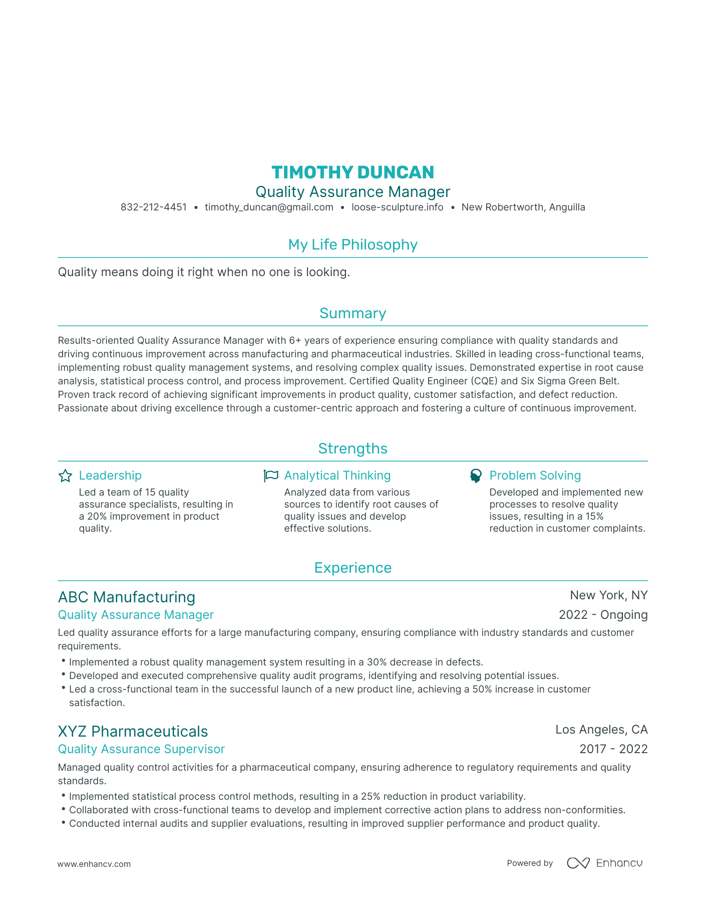 3 Quality Assurance Manager Resume Examples & How-To Guide for 2024