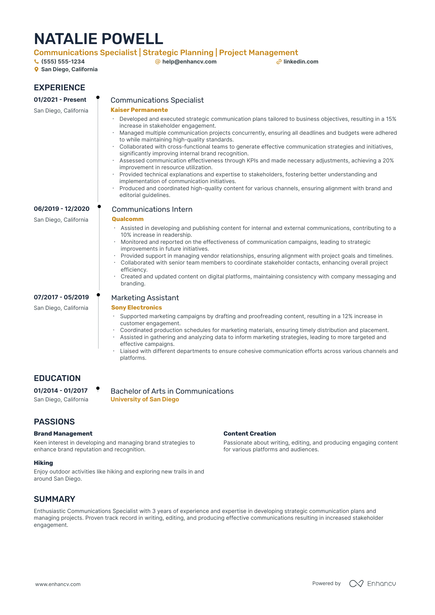 Public Relations Consultant resume example