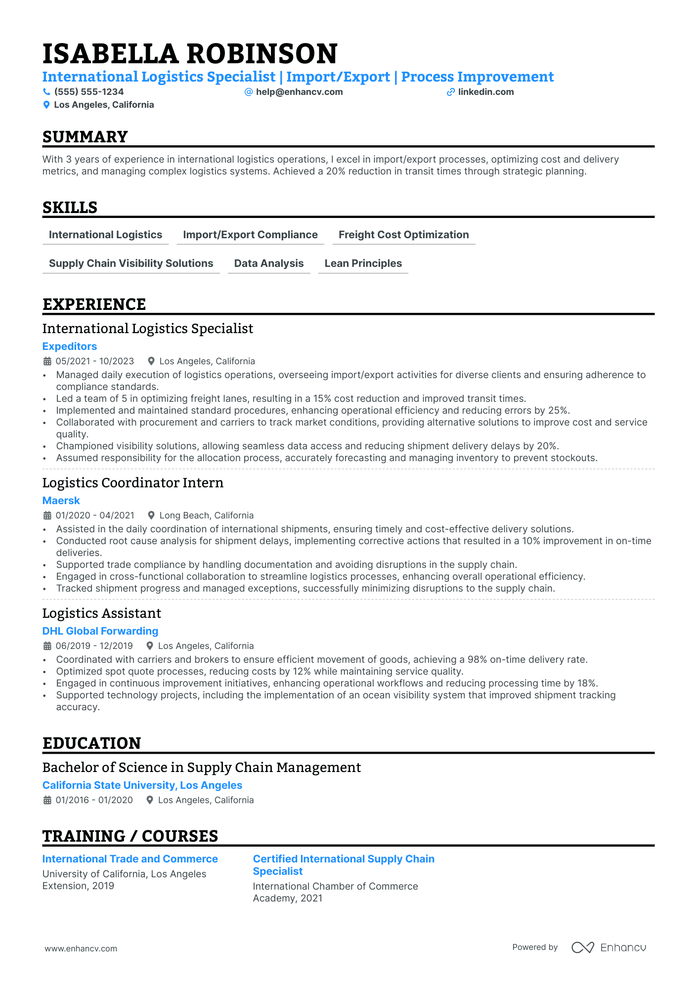 Assistant Operations Manager resume example