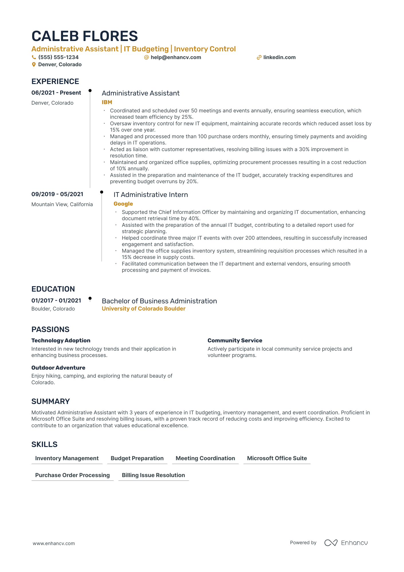 Educational Administrative Assistant resume example