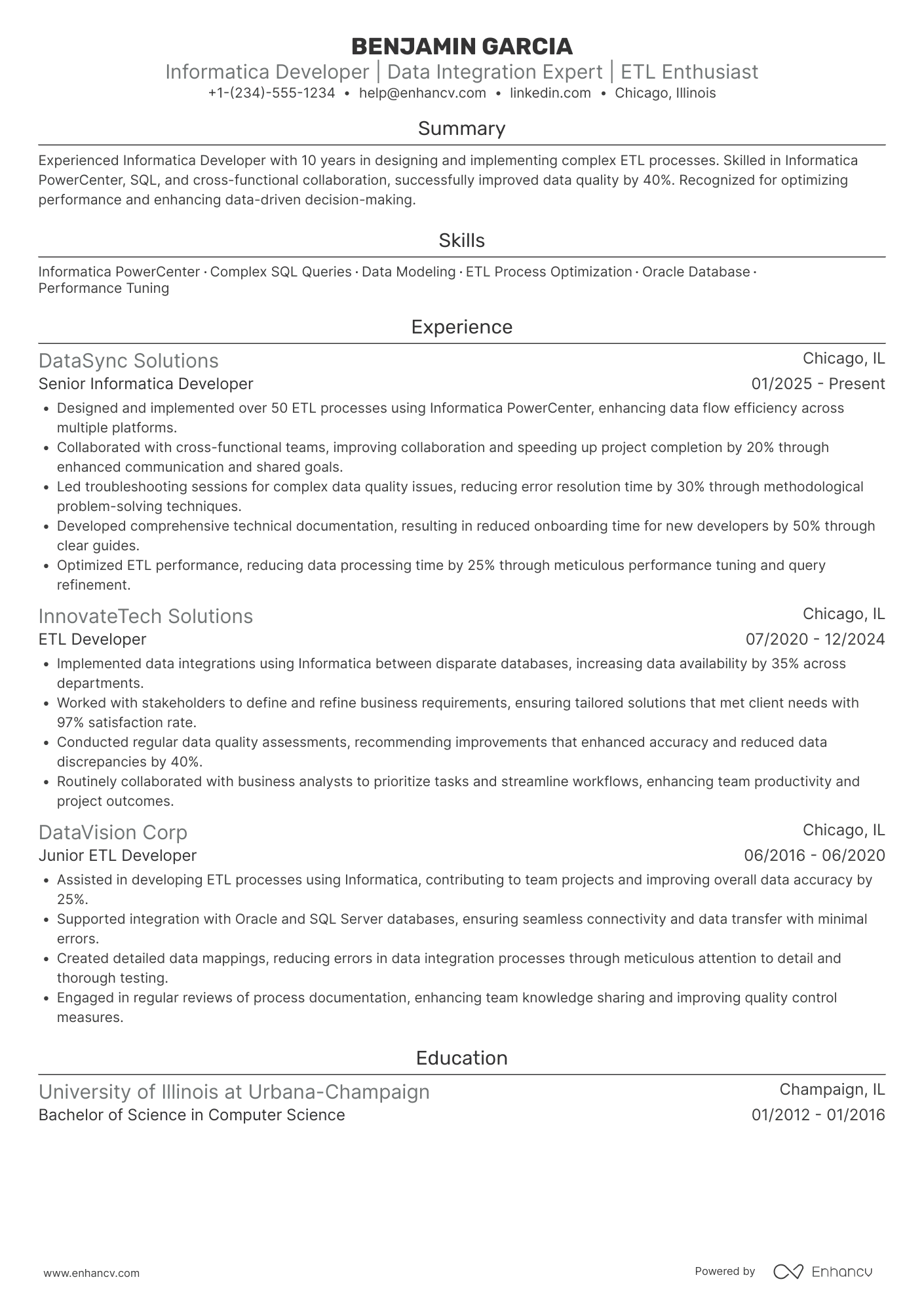 Informatica resume example