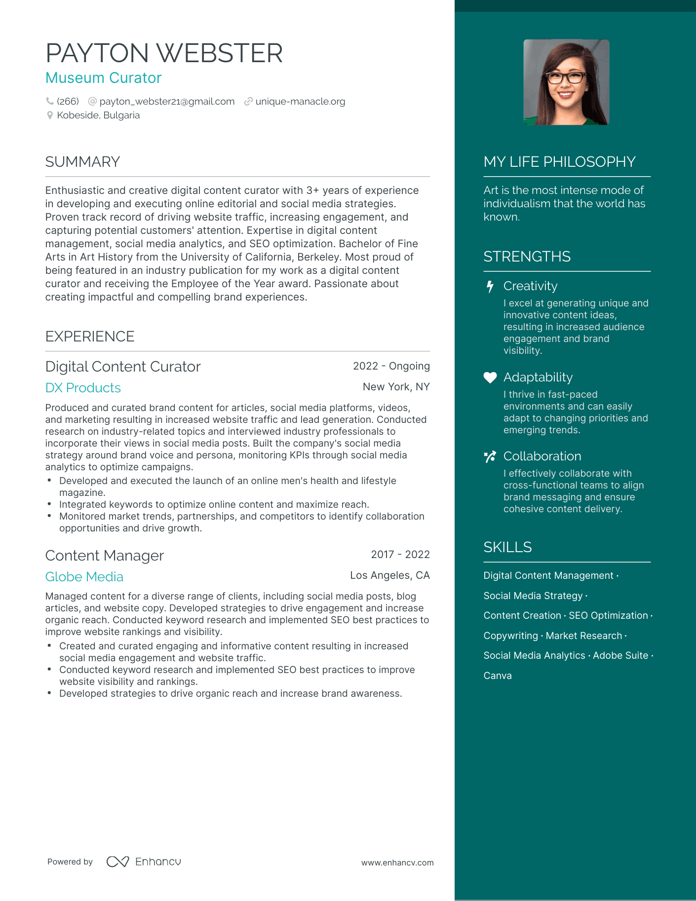 Museum Curator Resume Examples How To Guide For 2023 59 OFF