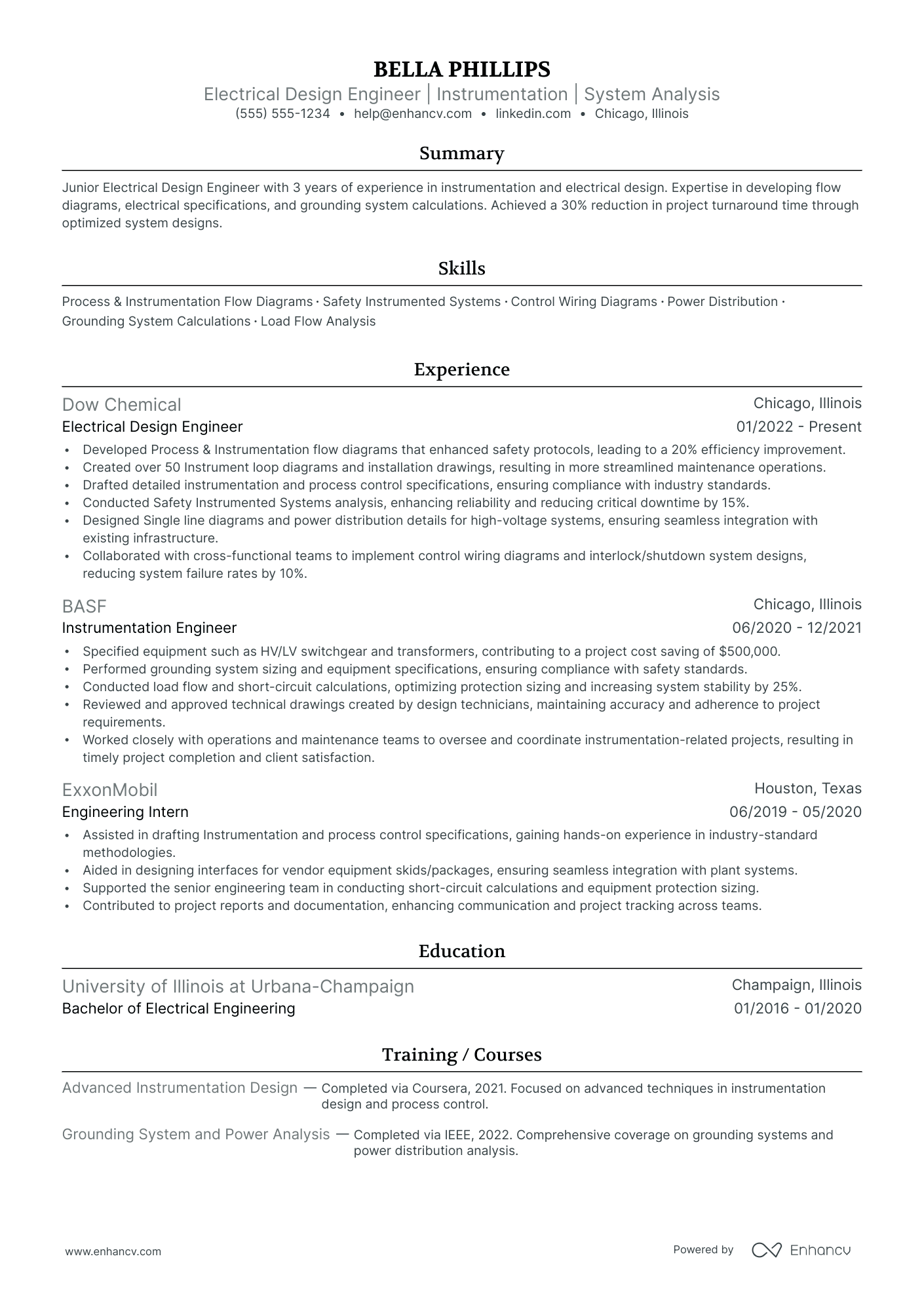 Project Design Engineer resume example