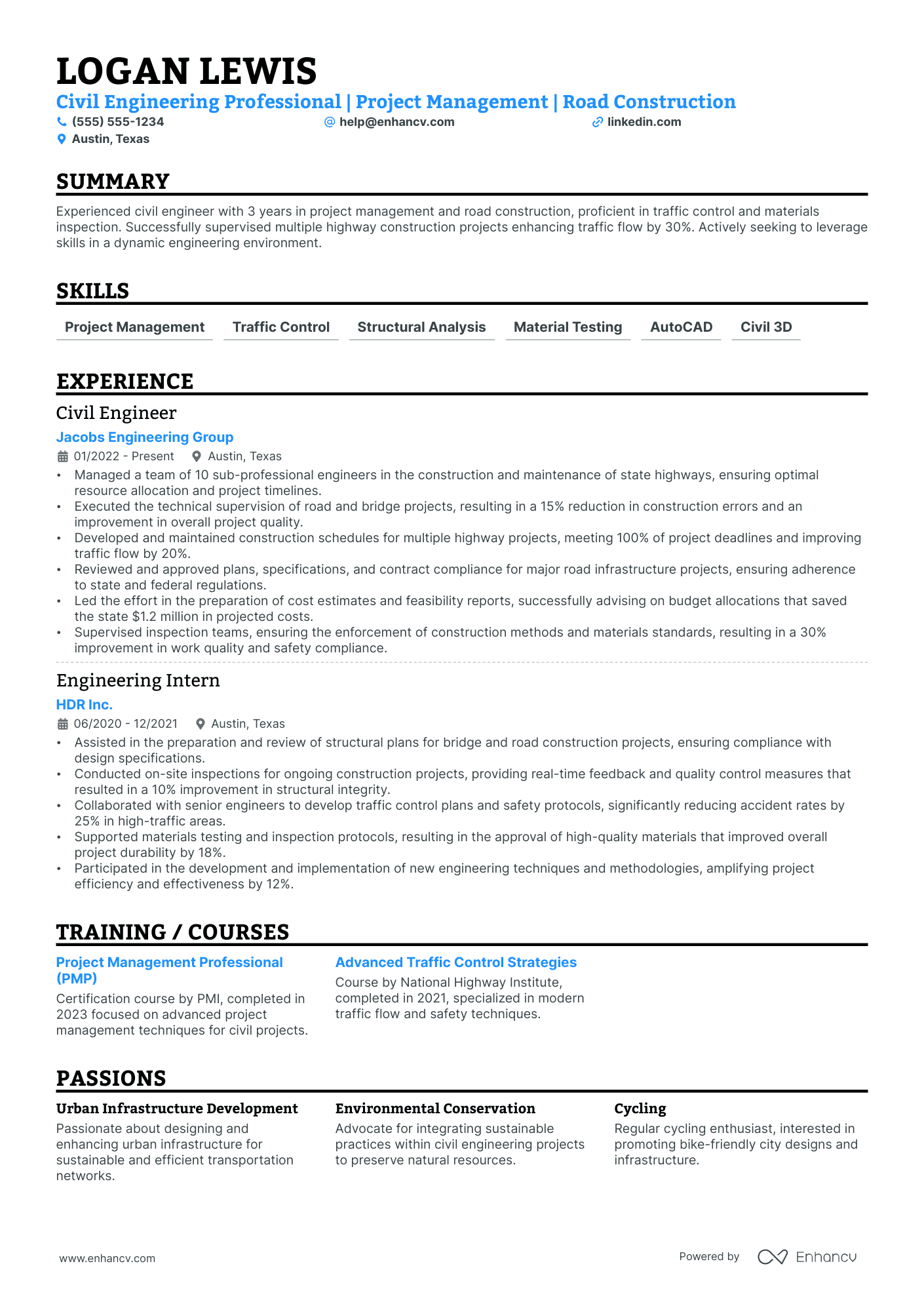 Principal Civil Engineer resume example