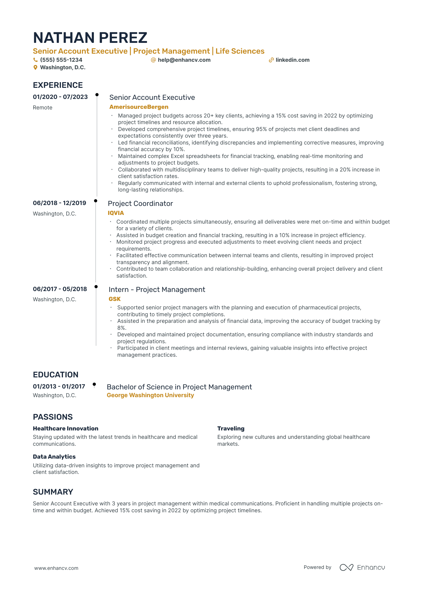 Senior Account Executive resume example