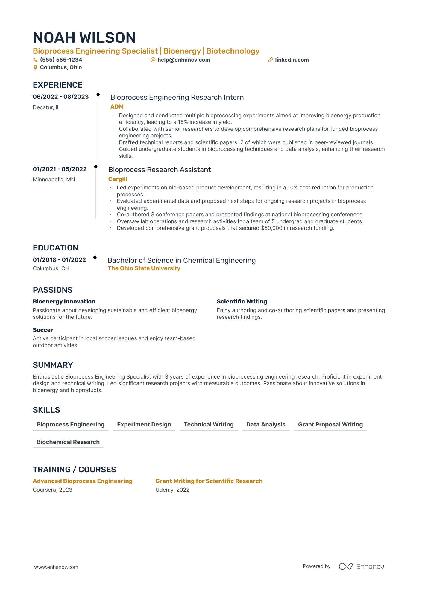 Biotechnology Research Scientist resume example