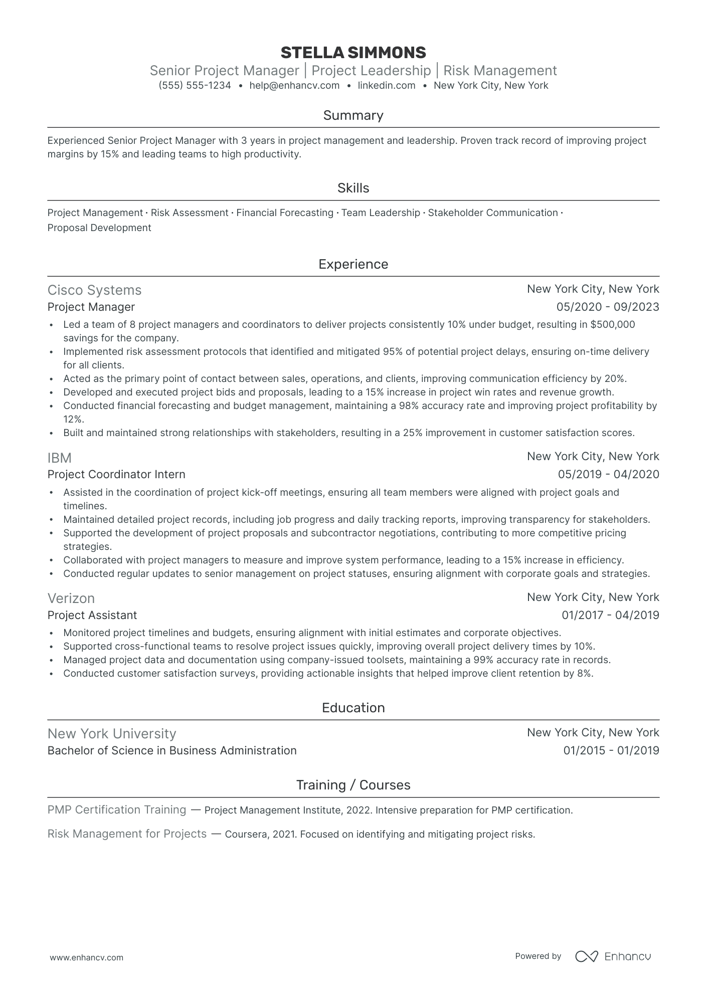 Revenue Cycle Manager resume example