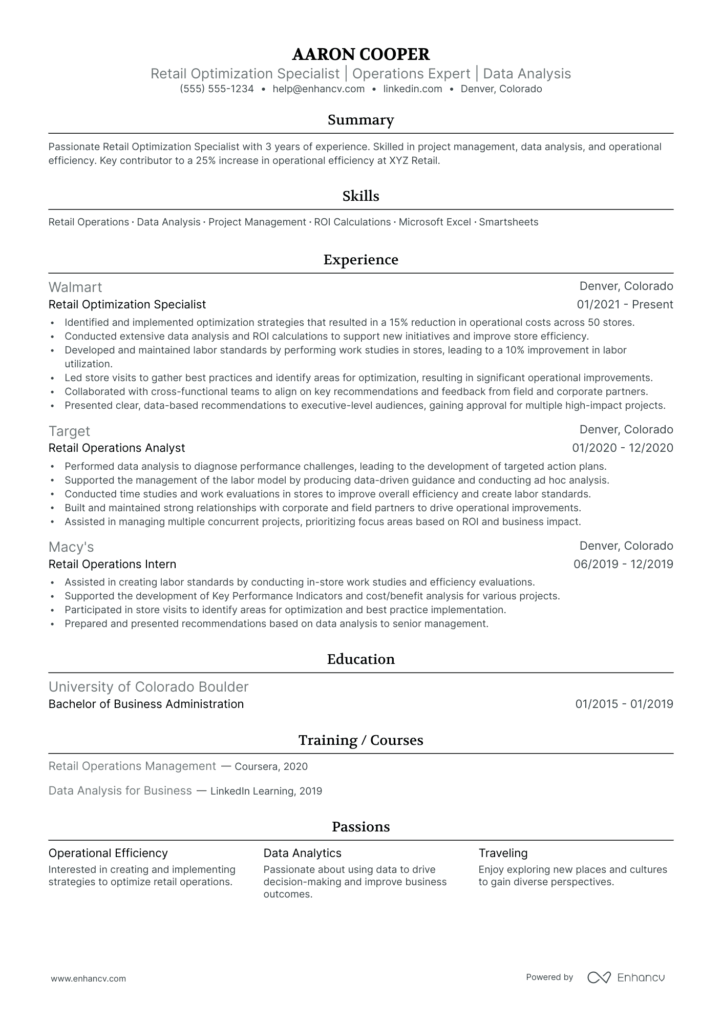 Retail District Manager resume example