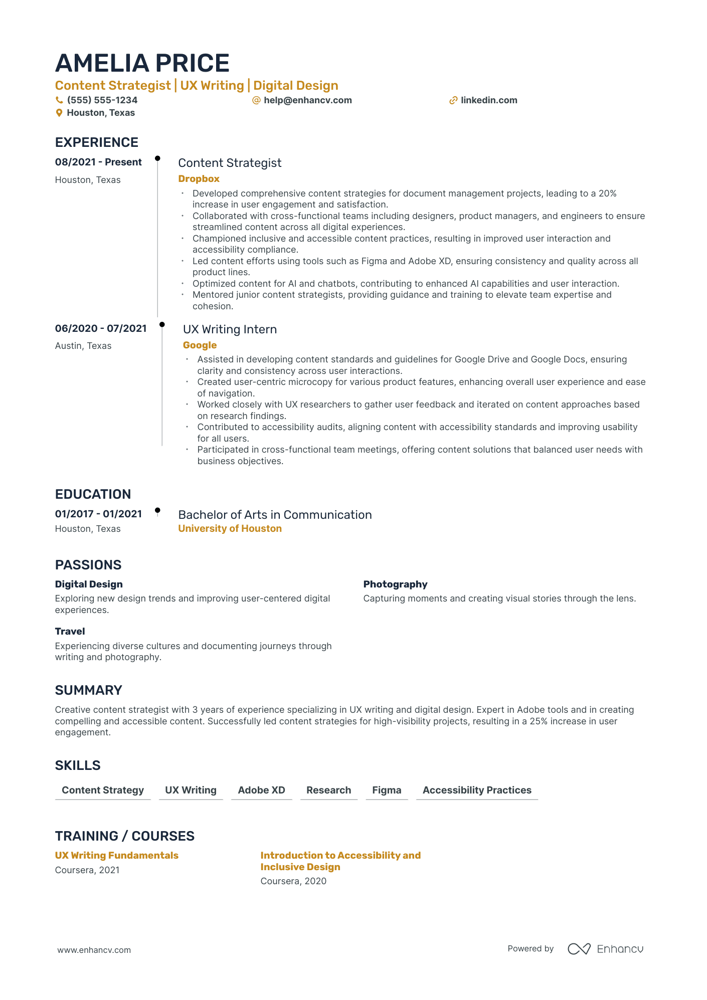 Senior Content Manager resume example