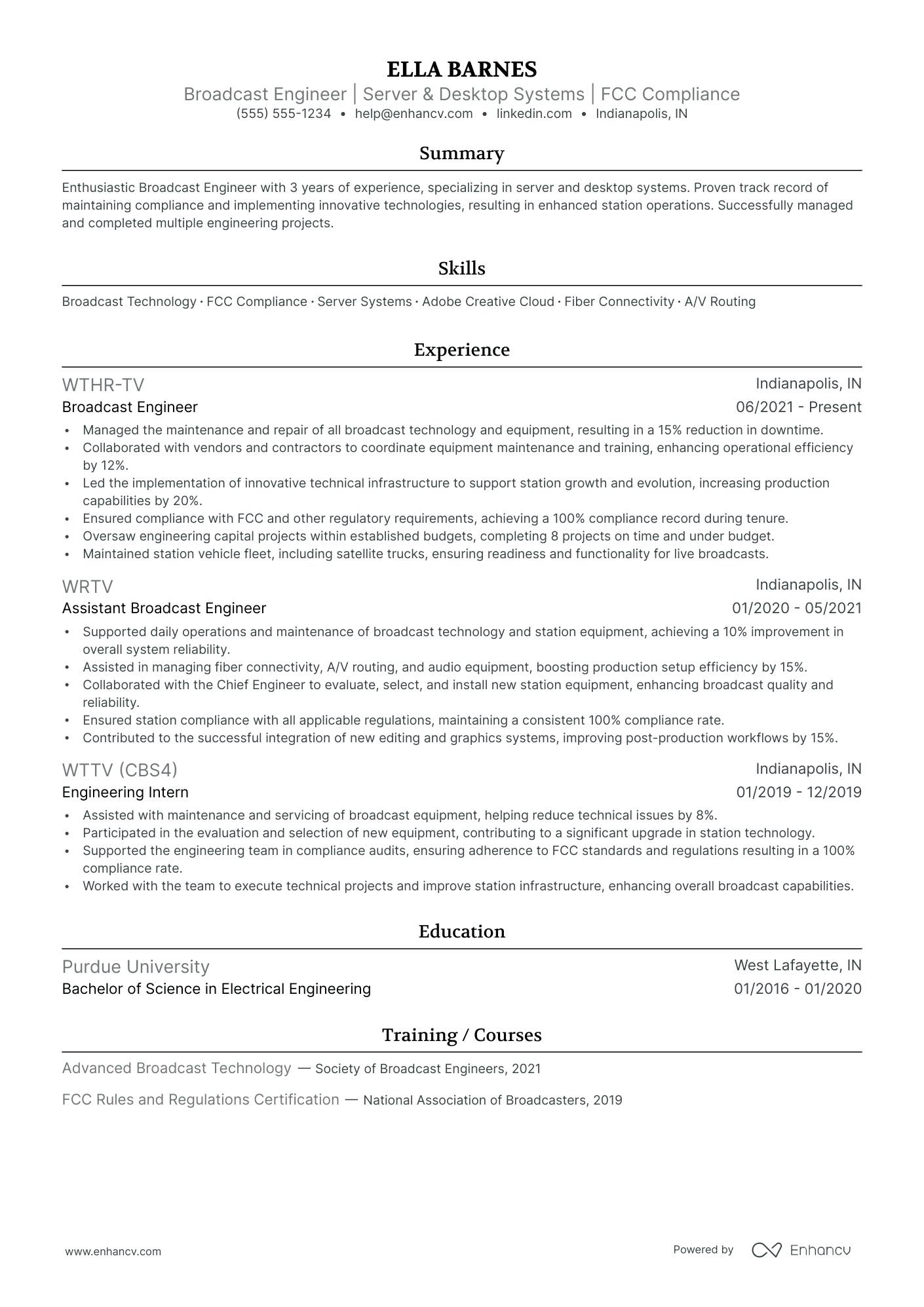 Assistant Audio Engineer resume example