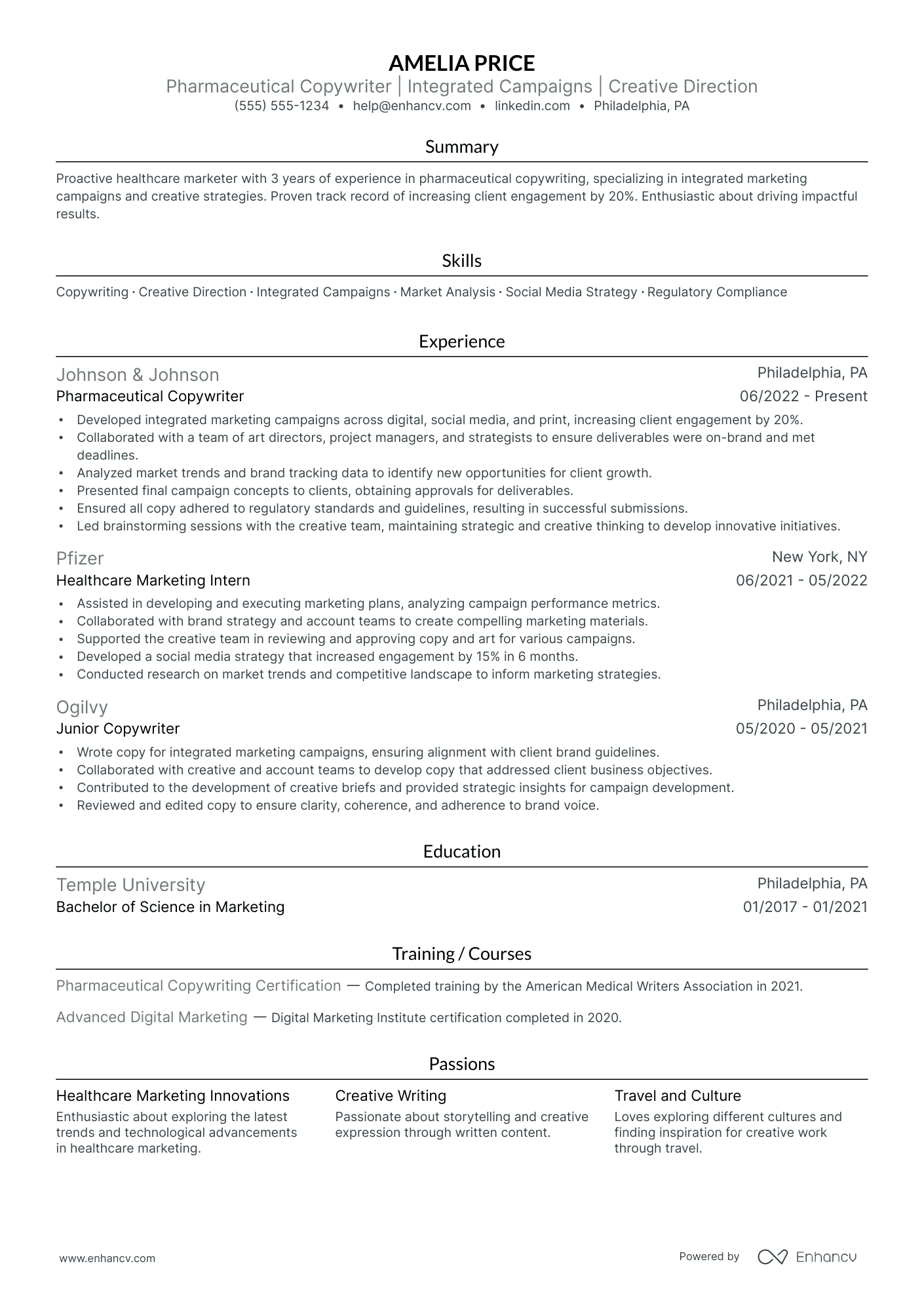 Freelance Copy Editor resume example