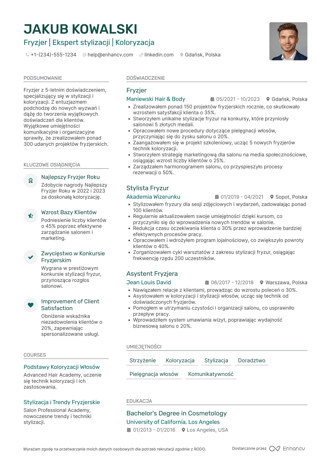 Fryzjer CV