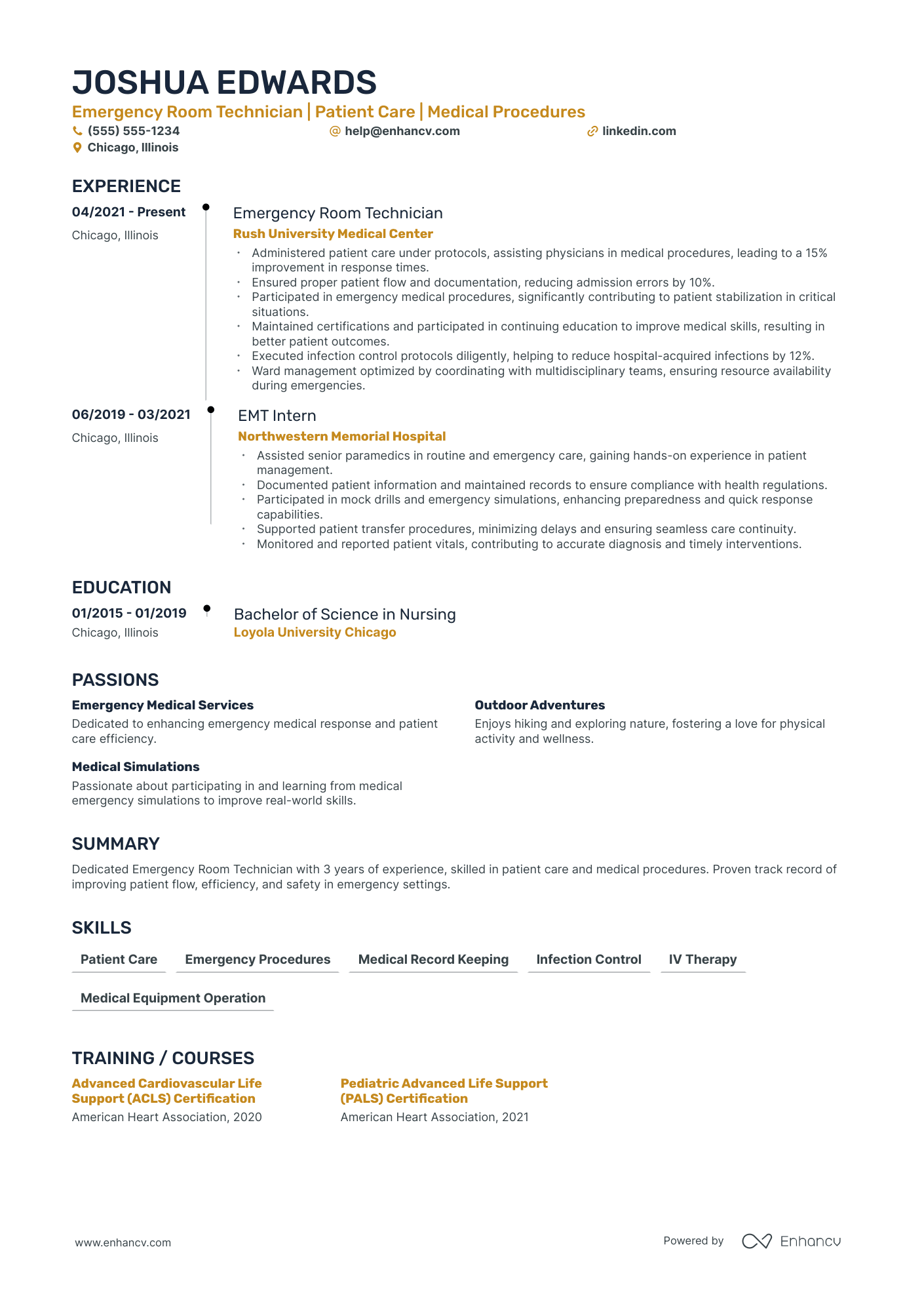 Emergency Room (ER) Nursing Assistant Resume Example Resume Example