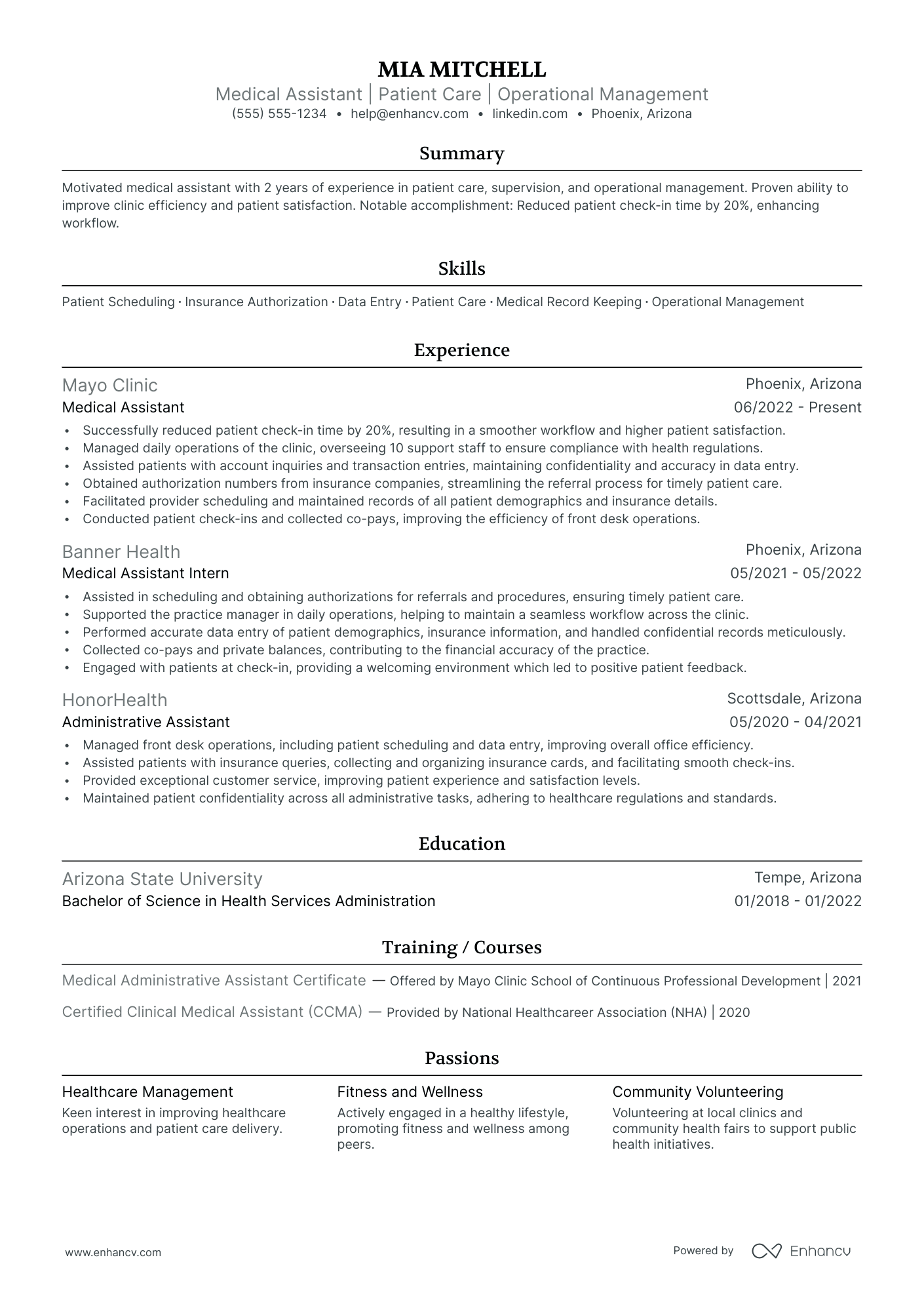 Medical Assistant Supervisor resume example