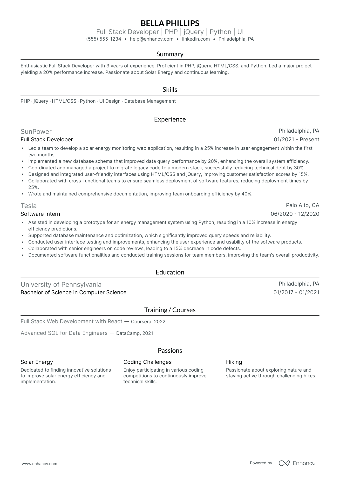 Full Stack Ruby Developer Resume Example Resume Example