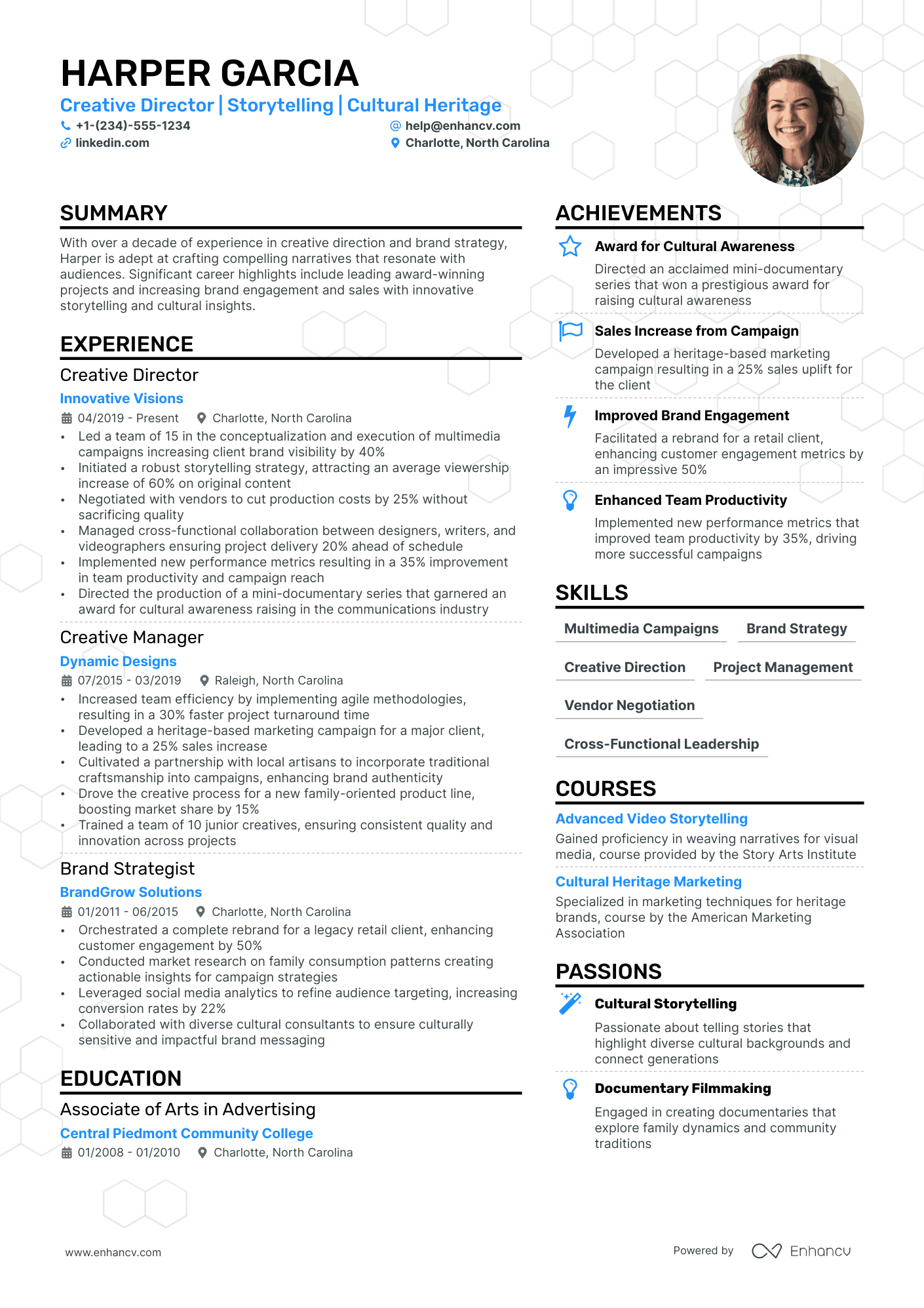 Commercial Actor resume example