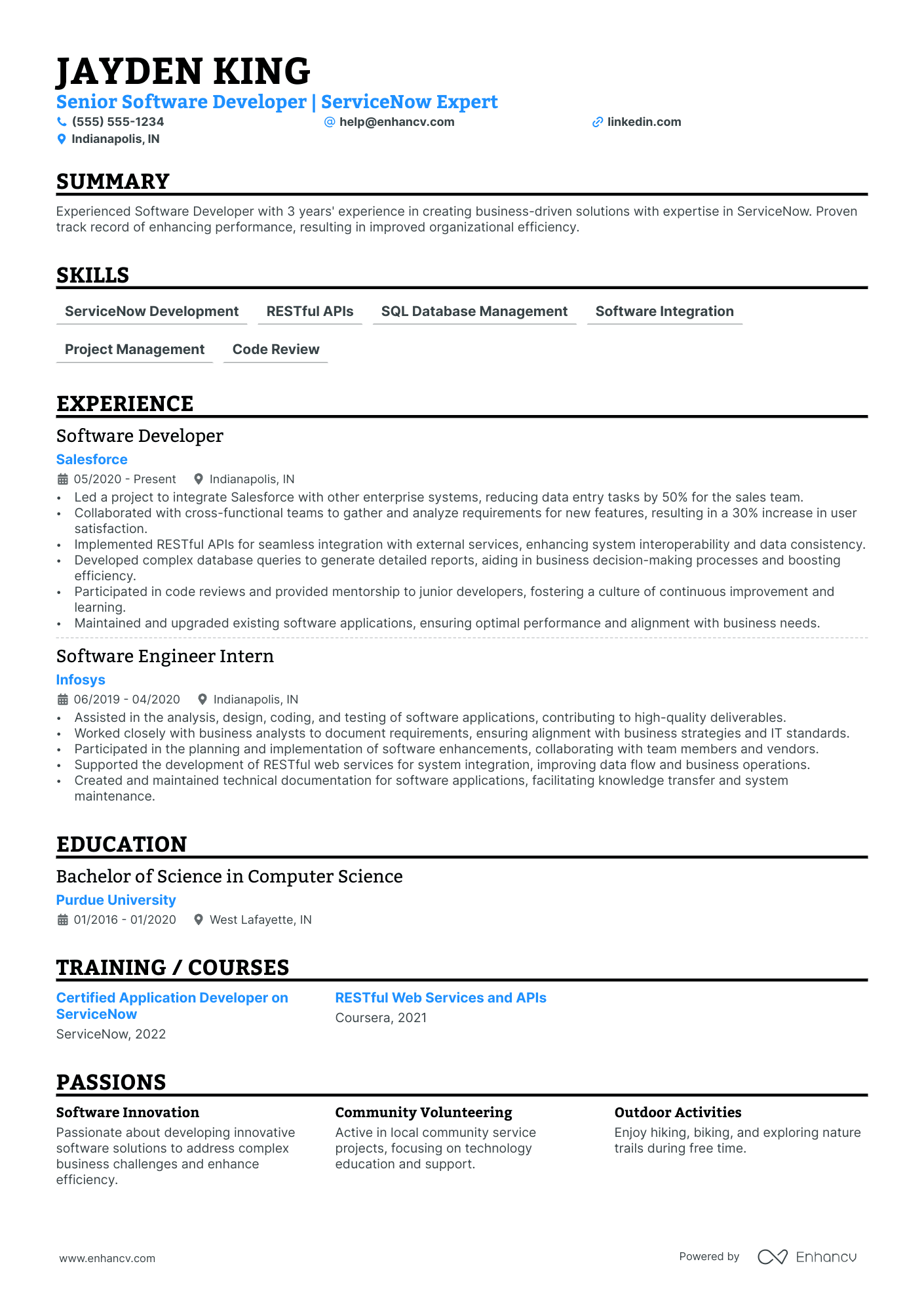 Senior Software Developer resume example