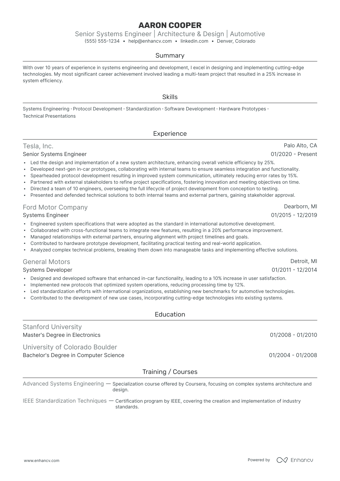 Junior Systems Engineer resume example