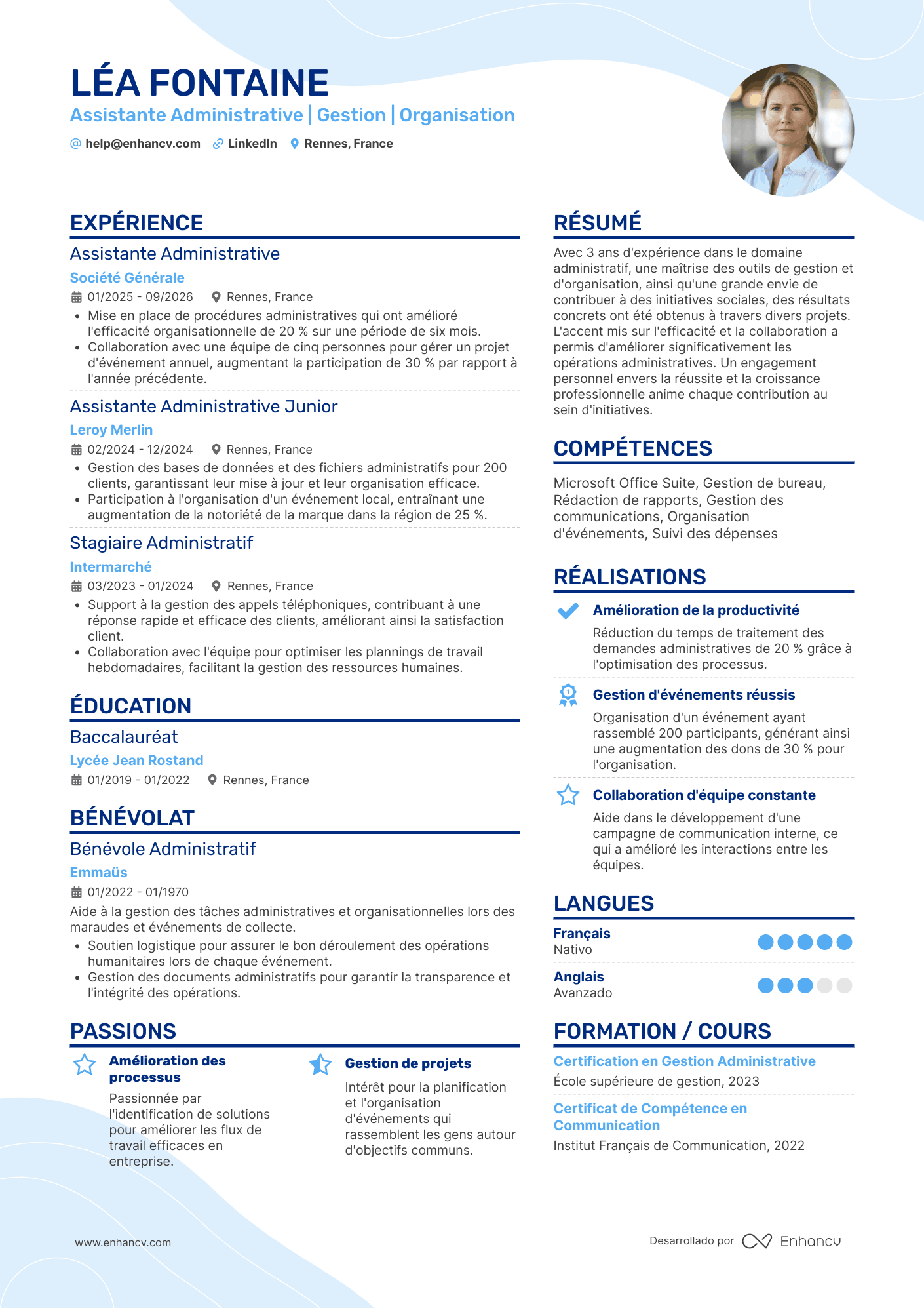 Assistant Administratif CV