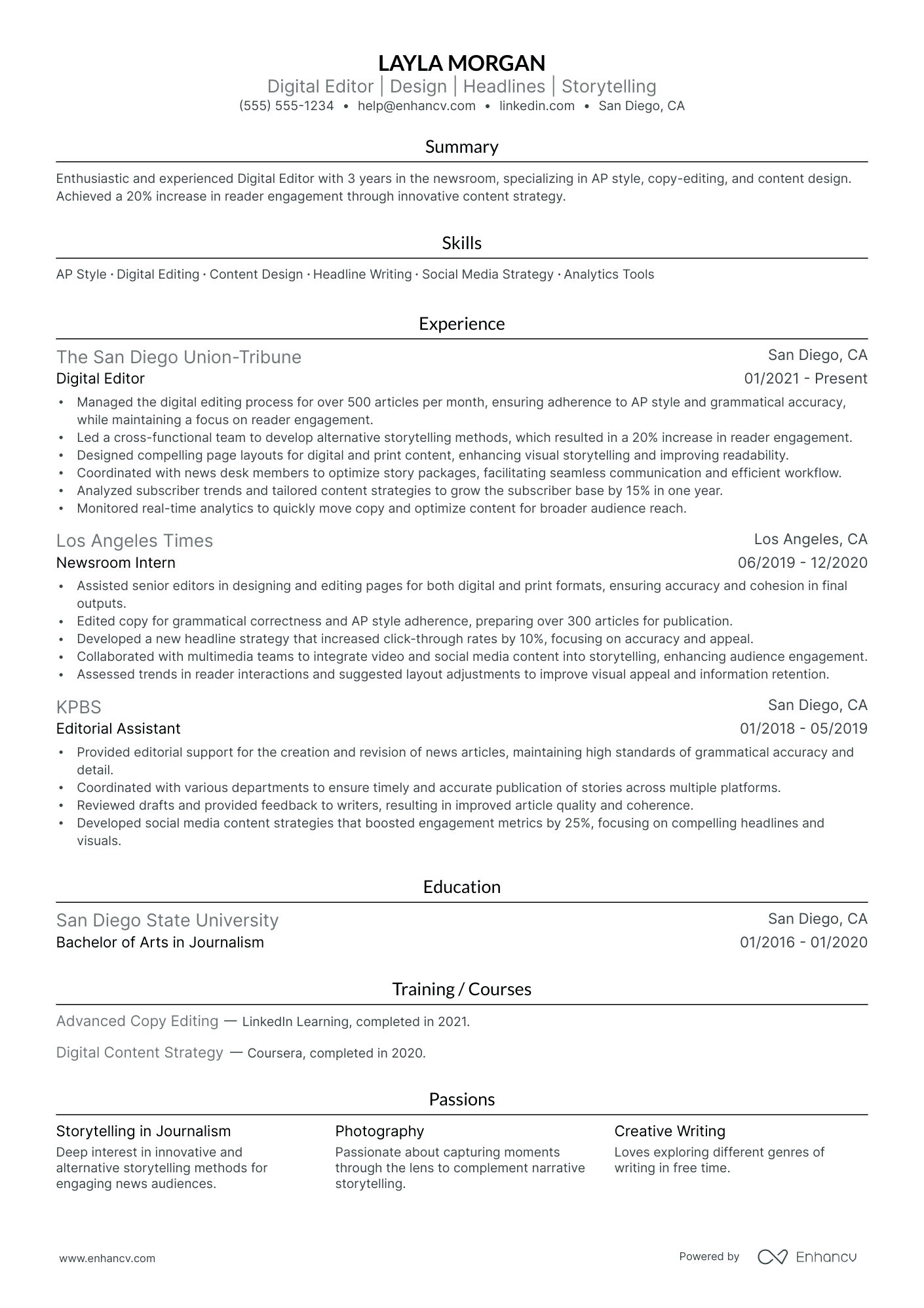 Assistant Video Editor resume example