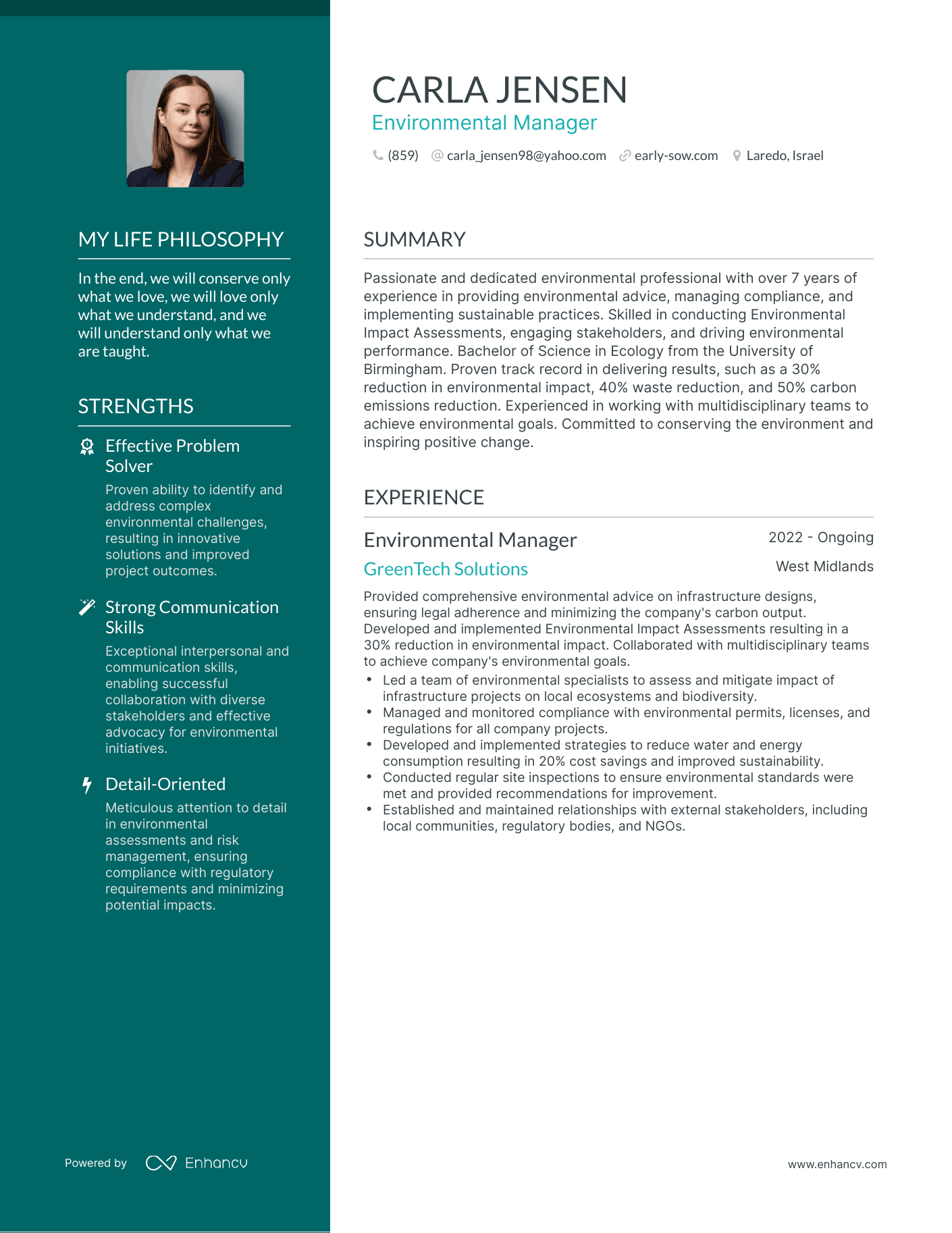 3 Environmental Manager Resume Examples How To Guide For 2023